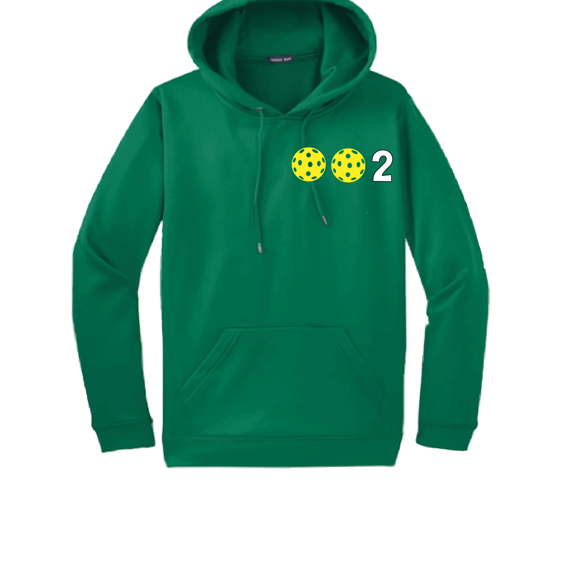 Design: 002 with Customizable Pickleball Ball colors (Yellow, White, Green)  Unisex Hooded Sweatshirt: Moisture-wicking, double-lined hood, front pouch pocket.  This unisex hooded sweatshirt is ultra comfortable and soft. Stay warm on the Pickleball courts while being that hit with this one of kind design.