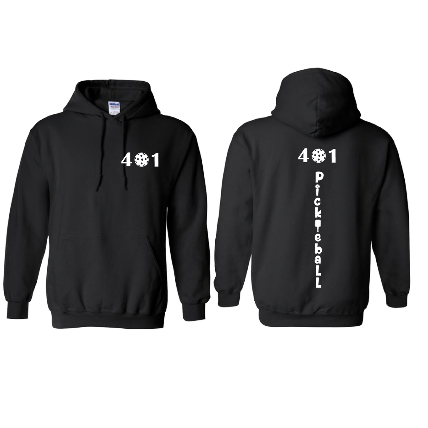 Design: 401 Pickleball  Unisex Hooded Sweatshirt: Moisture-wicking, double-lined hood, front pouch pocket.  This unisex hooded sweatshirt is ultra comfortable and soft. Stay warm on the Pickleball courts while being a hit with this one of kind design.