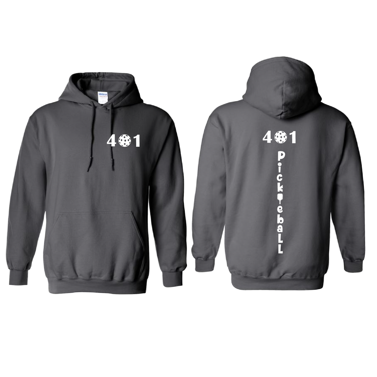 Design: 401 Pickleball  Unisex Hooded Sweatshirt: Moisture-wicking, double-lined hood, front pouch pocket.  This unisex hooded sweatshirt is ultra comfortable and soft. Stay warm on the Pickleball courts while being a hit with this one of kind design.