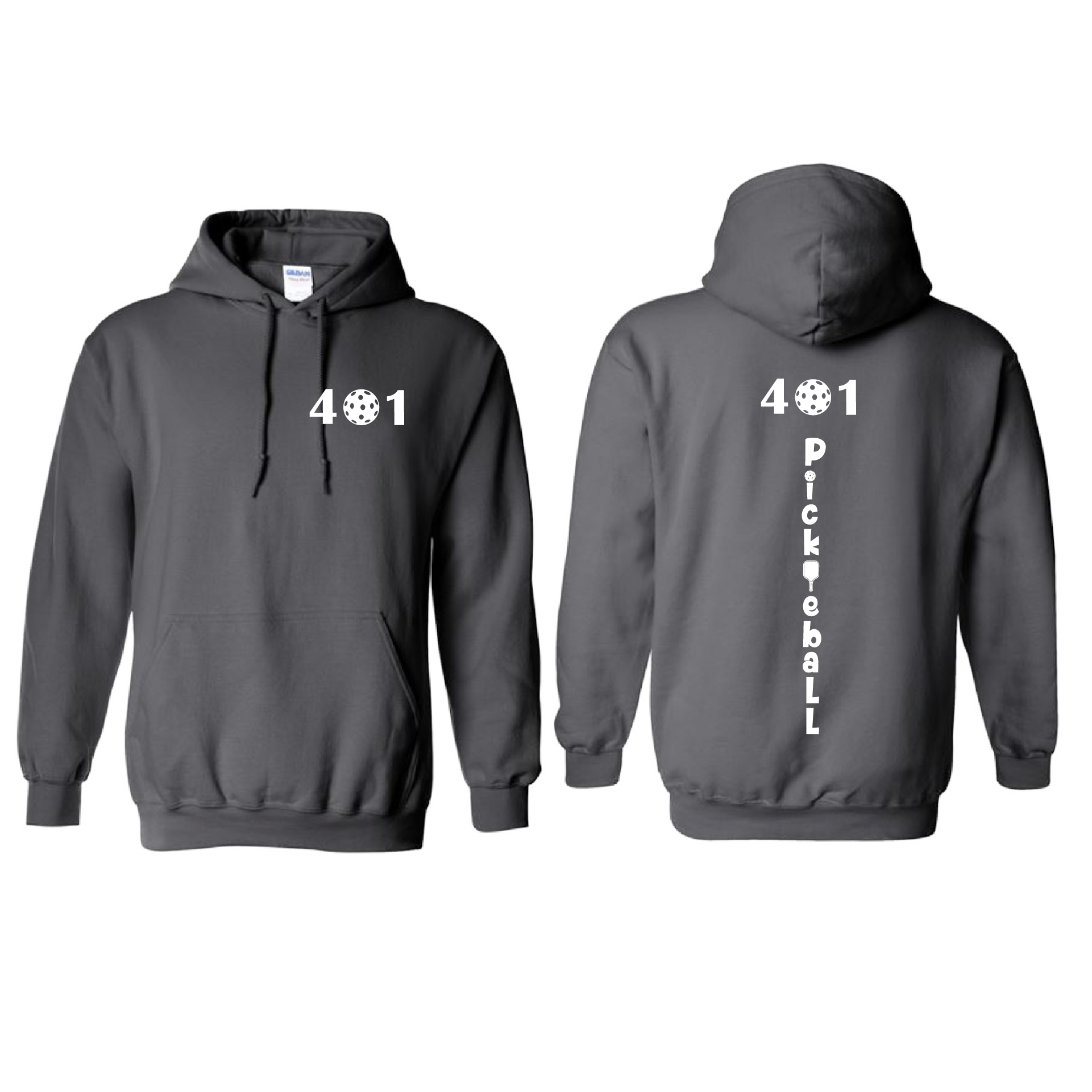 Design: 401 Pickleball  Unisex Hooded Sweatshirt: Moisture-wicking, double-lined hood, front pouch pocket.  This unisex hooded sweatshirt is ultra comfortable and soft. Stay warm on the Pickleball courts while being a hit with this one of kind design.