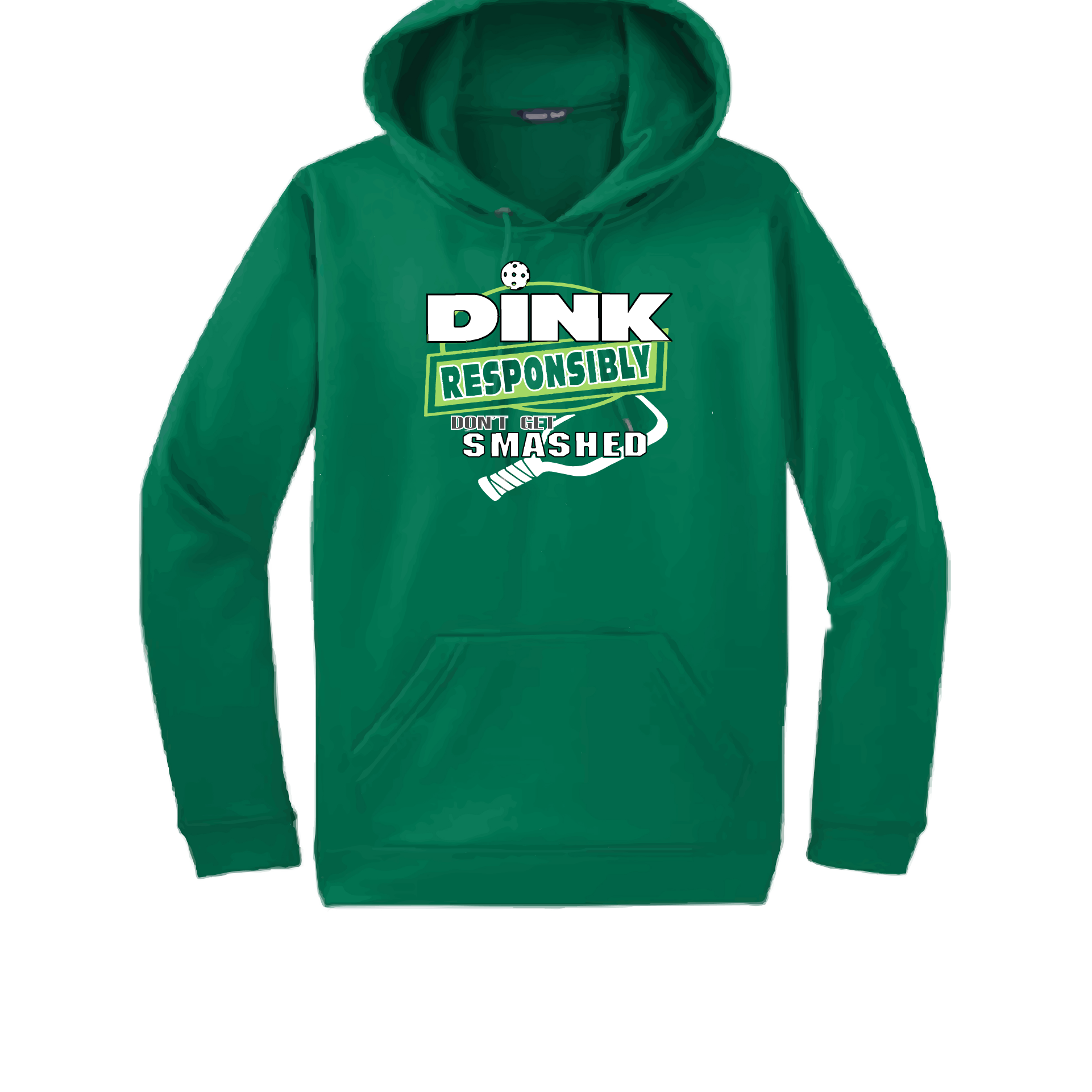 Pickleball Design:  Dink Responsibly – Don’t get Smashed  Unisex Hooded Sweatshirt: Moisture-wicking, double-lined hood, front pouch pocket.  This unisex hooded sweatshirt is ultra comfortable and soft. Stay warm on the Pickleball courts while being that hit with this one of kind design.