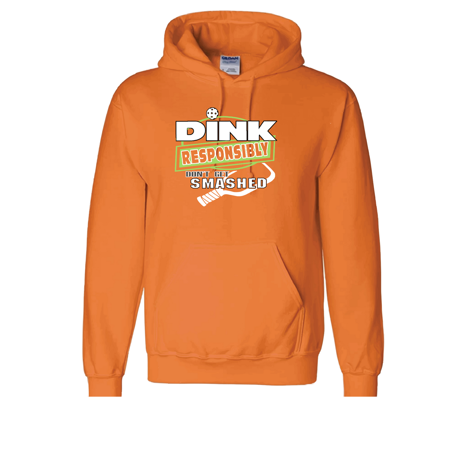 Pickleball Design:  Dink Responsibly – Don’t get Smashed  Unisex Hooded Sweatshirt: Moisture-wicking, double-lined hood, front pouch pocket.  This unisex hooded sweatshirt is ultra comfortable and soft. Stay warm on the Pickleball courts while being that hit with this one of kind design.