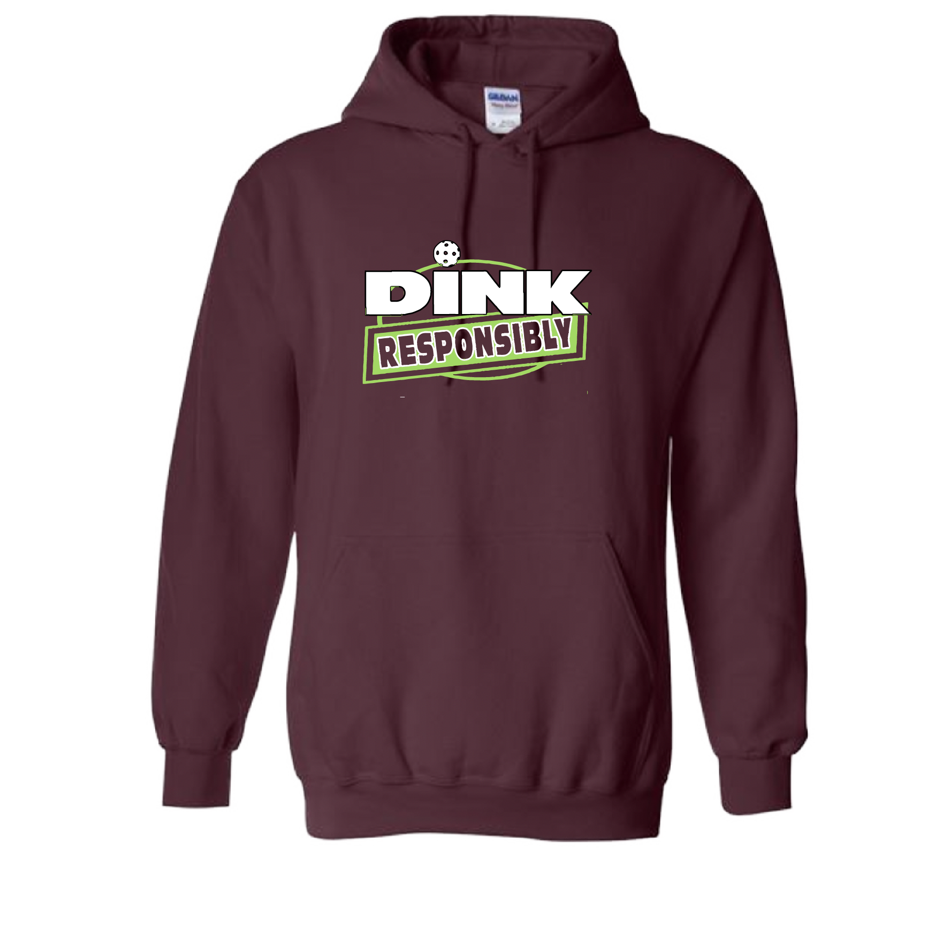 Pickleball Design: Dink Responsibly  Unisex Hooded Sweatshirt: Moisture-wicking, double-lined hood, front pouch pocket.  This unisex hooded sweatshirt is ultra comfortable and soft. Stay warm on the Pickleball courts while being that hit with this one of kind design.