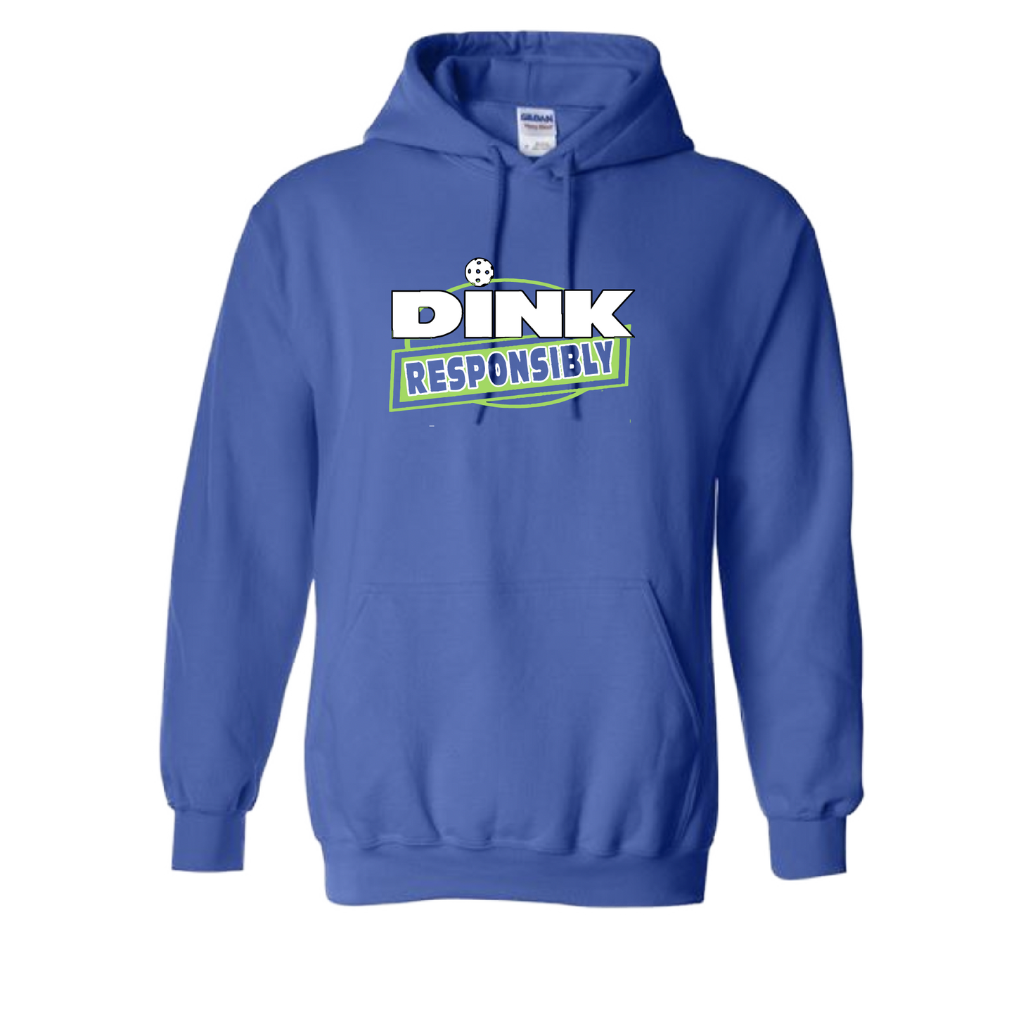 Pickleball Design: Dink Responsibly  Unisex Hooded Sweatshirt: Moisture-wicking, double-lined hood, front pouch pocket.  This unisex hooded sweatshirt is ultra comfortable and soft. Stay warm on the Pickleball courts while being that hit with this one of kind design.