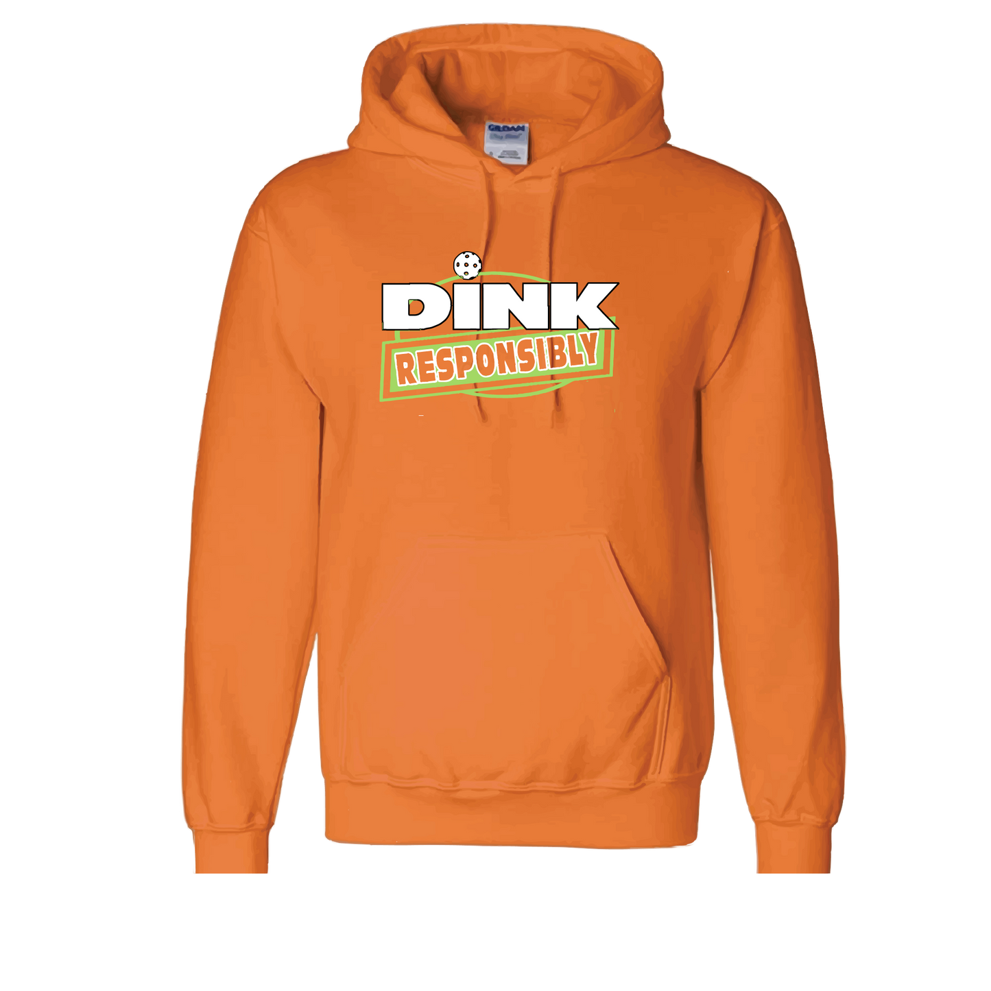 Pickleball Design: Dink Responsibly  Unisex Hooded Sweatshirt: Moisture-wicking, double-lined hood, front pouch pocket.  This unisex hooded sweatshirt is ultra comfortable and soft. Stay warm on the Pickleball courts while being that hit with this one of kind design.