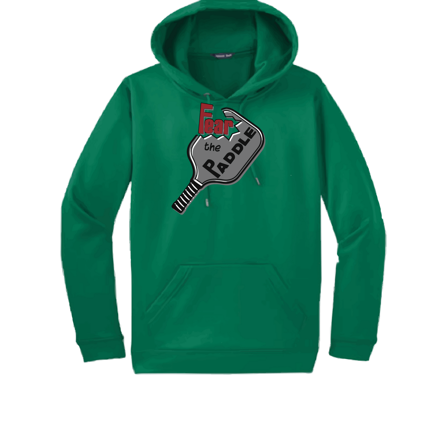 Pickleball Design: Fear the Paddle  Unisex Hooded Sweatshirt: Moisture-wicking, double-lined hood, front pouch pocket.  This unisex hooded sweatshirt is ultra comfortable and soft. Stay warm on the Pickleball courts while being that hit with this one of kind design.