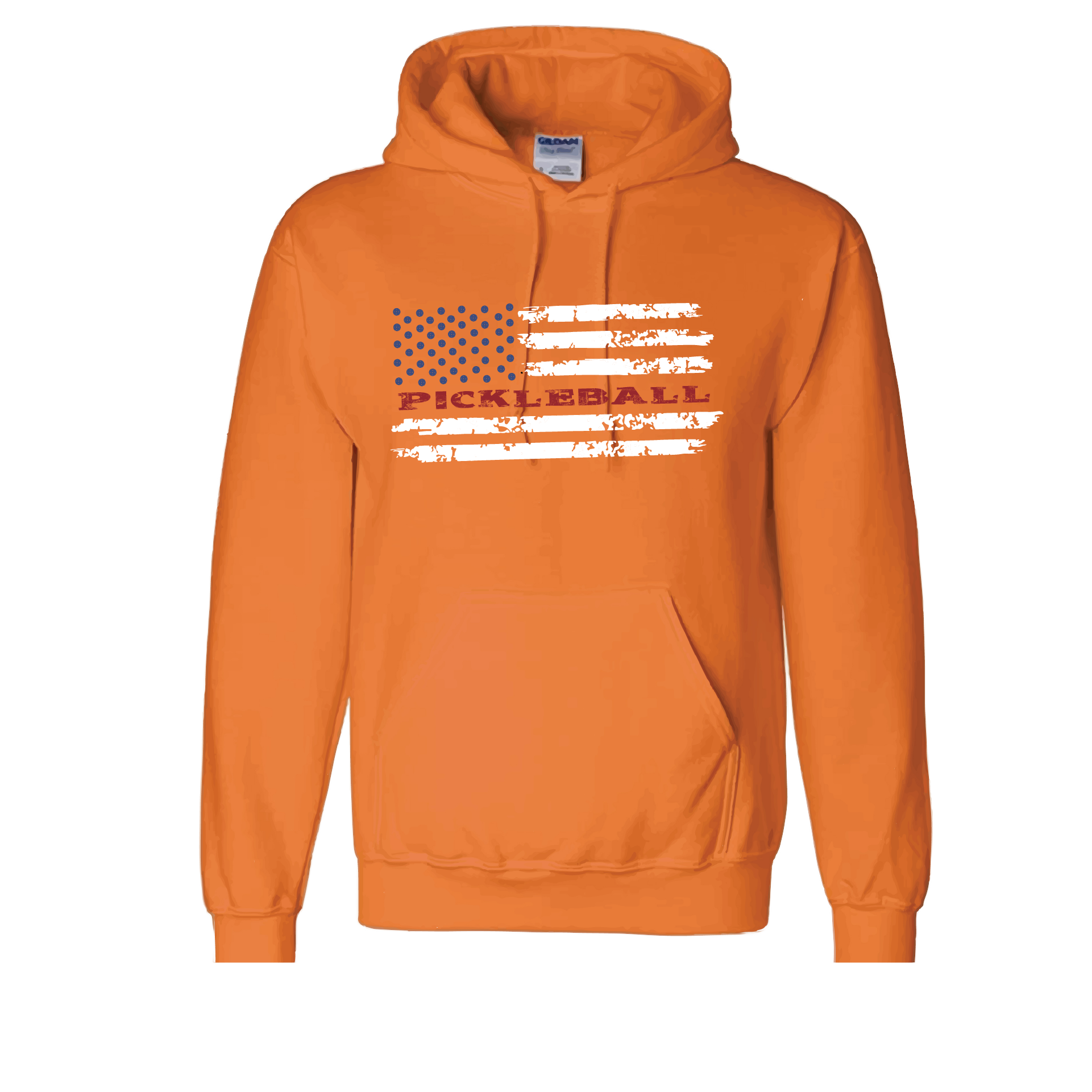 Design: Pickleball Flag Horizontal or Vertial  Unisex Hooded Sweatshirt: Moisture-wicking, double-lined hood, front pouch pocket.  This unisex hooded sweatshirt is ultra comfortable and soft. Stay warm on the Pickleball courts while being that hit with this one of kind 