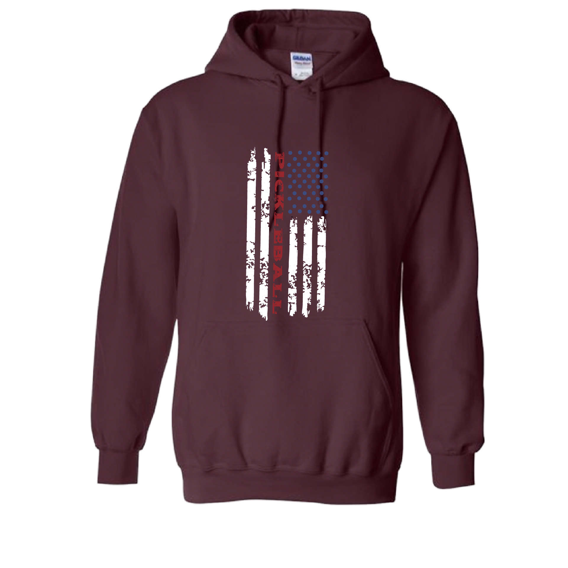 Design: Pickleball Flag Horizontal or Vertial  Unisex Hooded Sweatshirt: Moisture-wicking, double-lined hood, front pouch pocket.  This unisex hooded sweatshirt is ultra comfortable and soft. Stay warm on the Pickleball courts while being that hit with this one of kind 