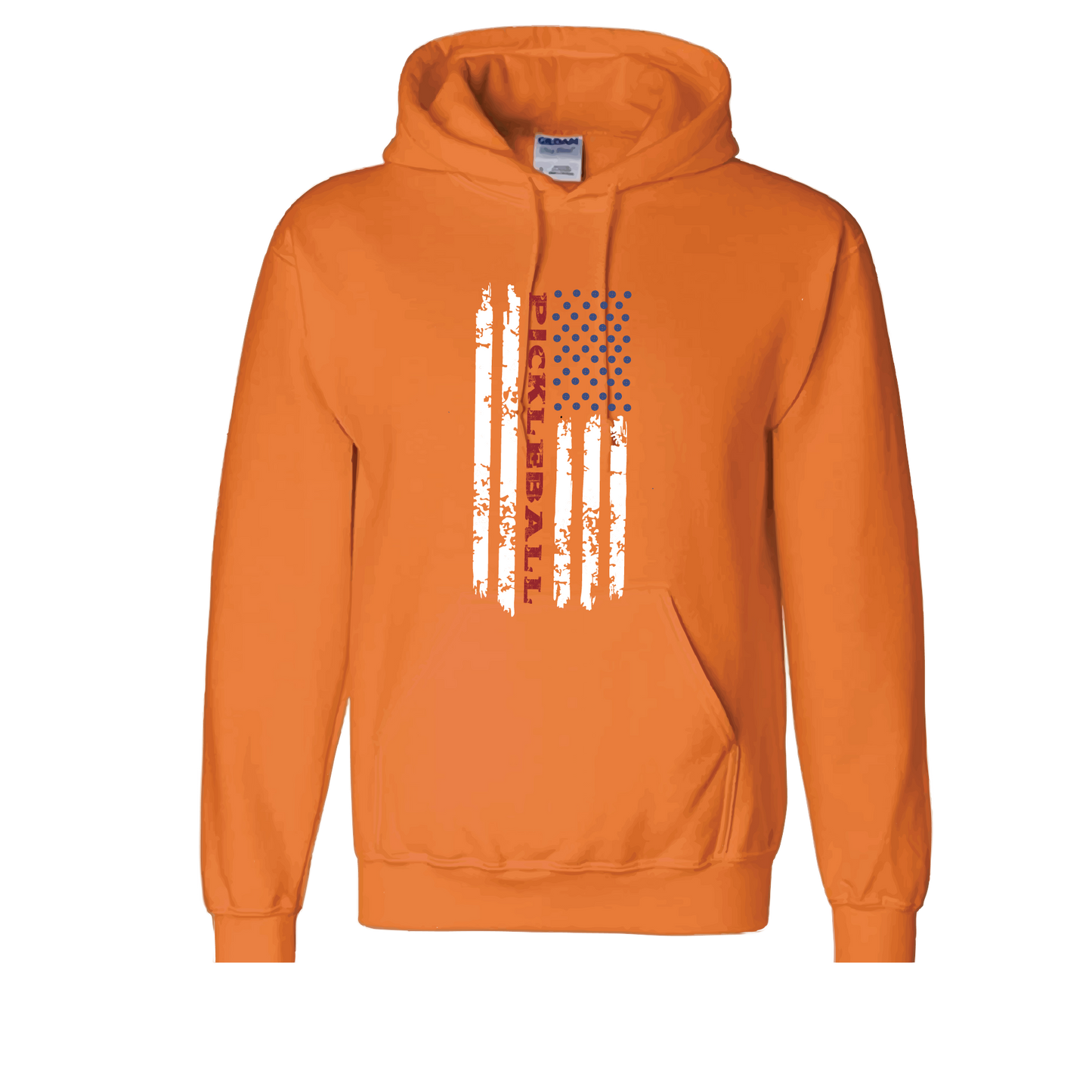 Design: Pickleball Flag Horizontal or Vertial  Unisex Hooded Sweatshirt: Moisture-wicking, double-lined hood, front pouch pocket.  This unisex hooded sweatshirt is ultra comfortable and soft. Stay warm on the Pickleball courts while being that hit with this one of kind 