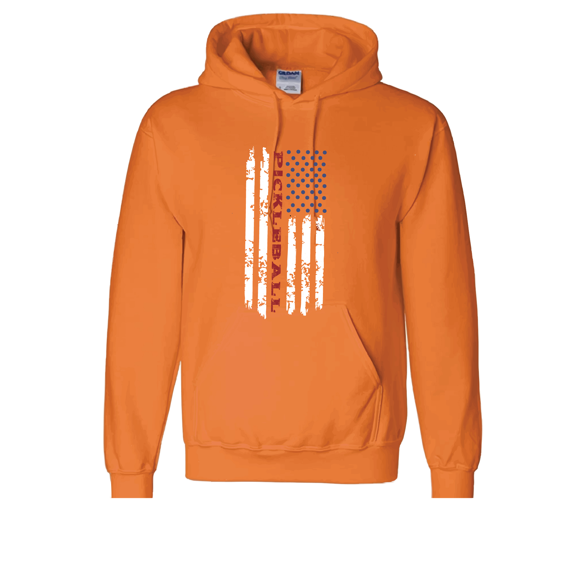 Design: Pickleball Flag Horizontal or Vertial  Unisex Hooded Sweatshirt: Moisture-wicking, double-lined hood, front pouch pocket.  This unisex hooded sweatshirt is ultra comfortable and soft. Stay warm on the Pickleball courts while being that hit with this one of kind 