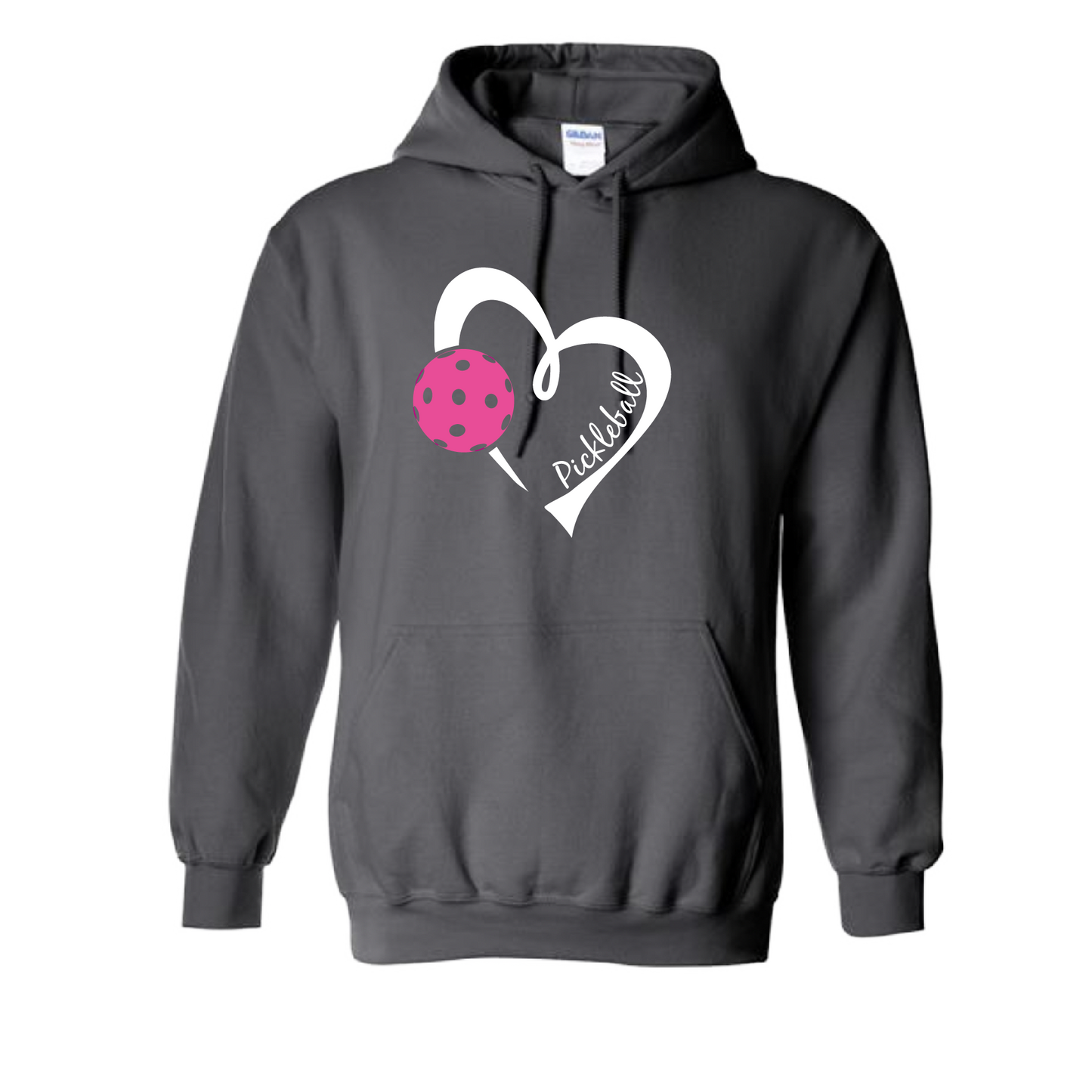 Pickleball Design: Heart with Pickleball  Unisex Hooded Sweatshirt: Moisture-wicking, double-lined hood, front pouch pocket.  This unisex hooded sweatshirt is ultra comfortable and soft. Stay warm on the Pickleball courts while being that hit with this one of kind design.