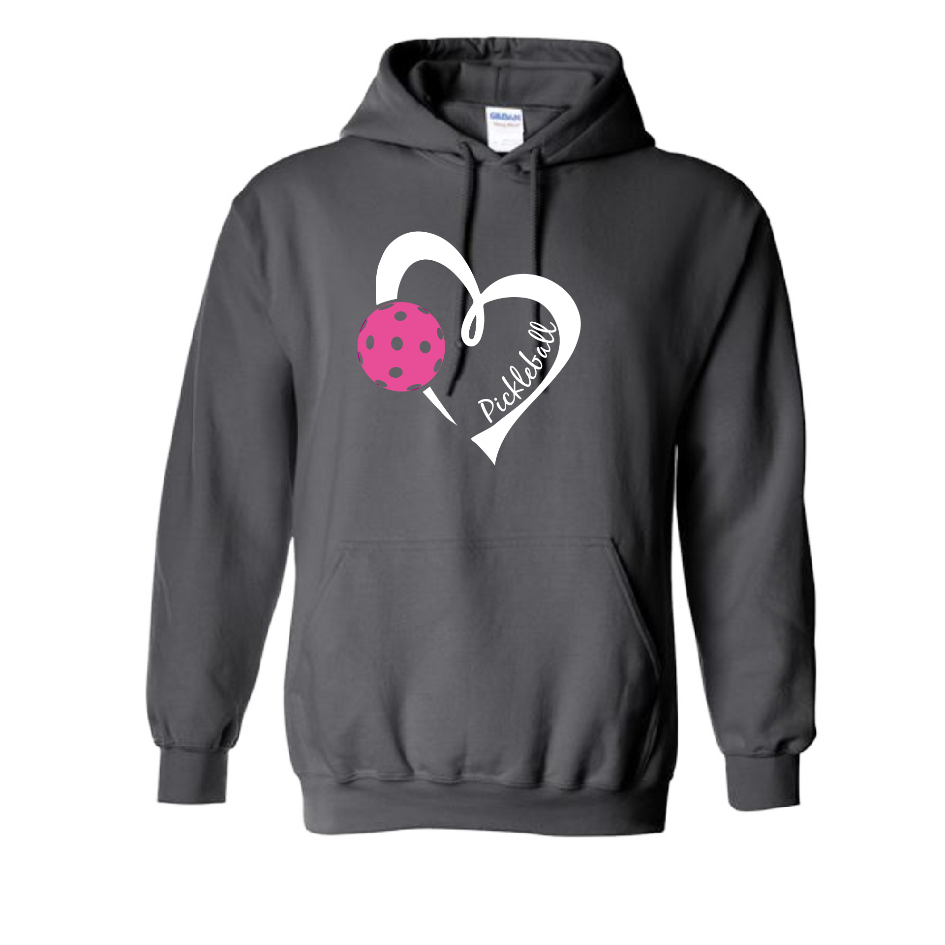 Pickleball Design: Heart with Pickleball  Unisex Hooded Sweatshirt: Moisture-wicking, double-lined hood, front pouch pocket.  This unisex hooded sweatshirt is ultra comfortable and soft. Stay warm on the Pickleball courts while being that hit with this one of kind design.