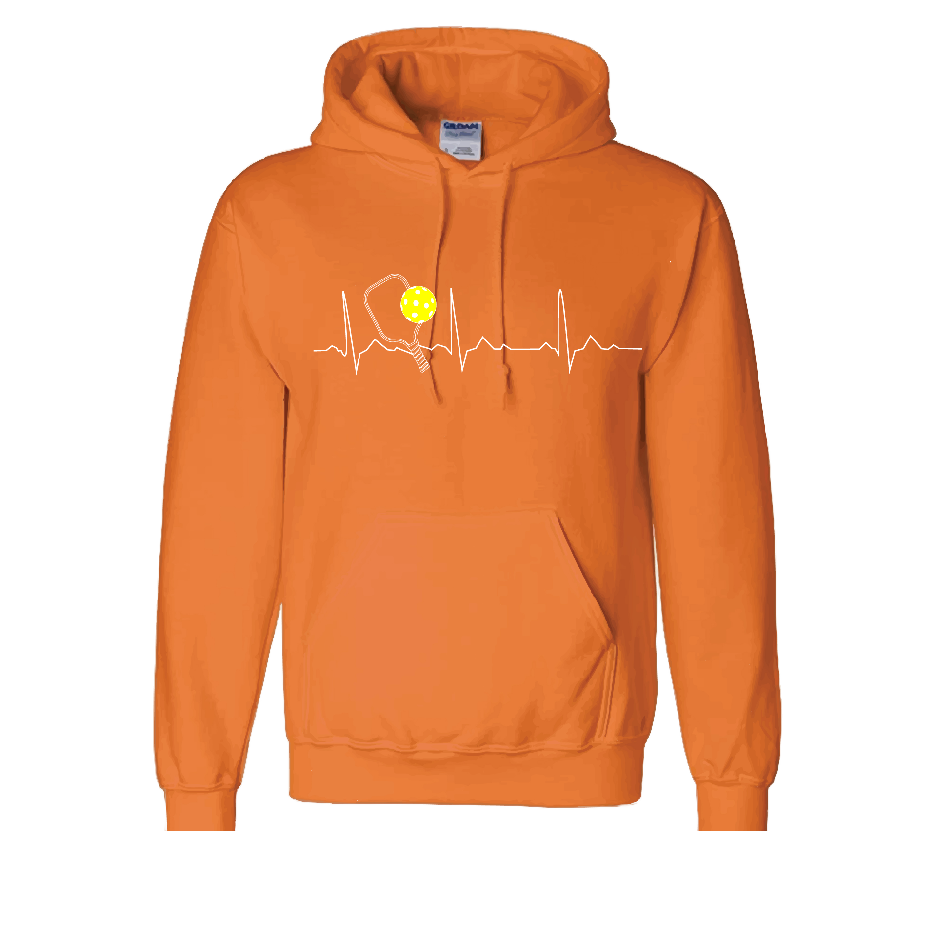 Pickleball Design: Heartbeat  Unisex Hooded Sweatshirt: Moisture-wicking, double-lined hood, front pouch pocket.  This unisex hooded sweatshirt is ultra comfortable and soft. Stay warm on the Pickleball courts while being that hit with this one of kind design.