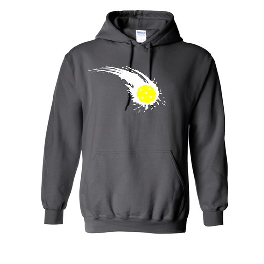 Pickleball Design: Impact  Unisex Hooded Sweatshirt: Moisture-wicking, double-lined hood, front pouch pocket.  This unisex hooded sweatshirt is ultra comfortable and soft. Stay warm on the Pickleball courts while being that hit with this one of kind design.