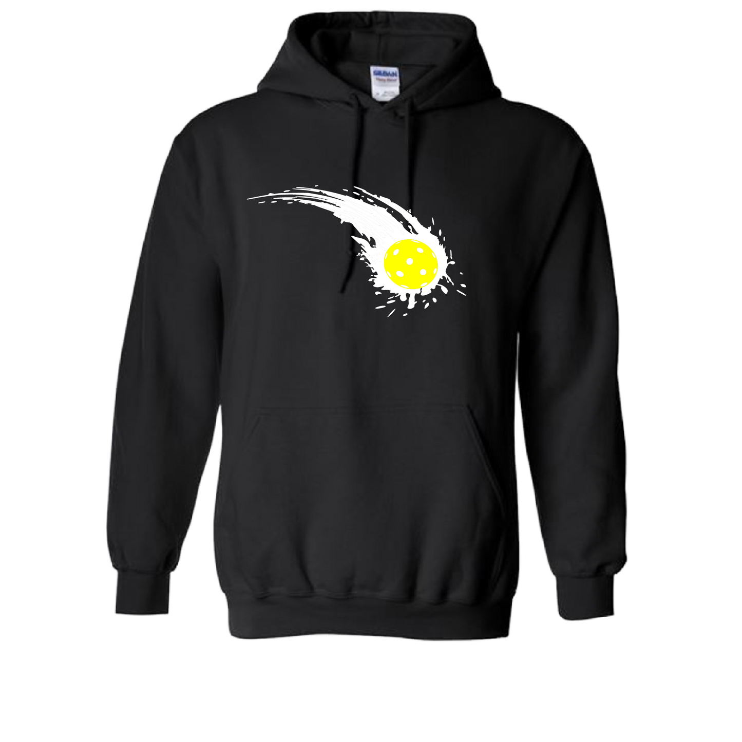 Pickleball Design: Impact  Unisex Hooded Sweatshirt: Moisture-wicking, double-lined hood, front pouch pocket.  This unisex hooded sweatshirt is ultra comfortable and soft. Stay warm on the Pickleball courts while being that hit with this one of kind design.