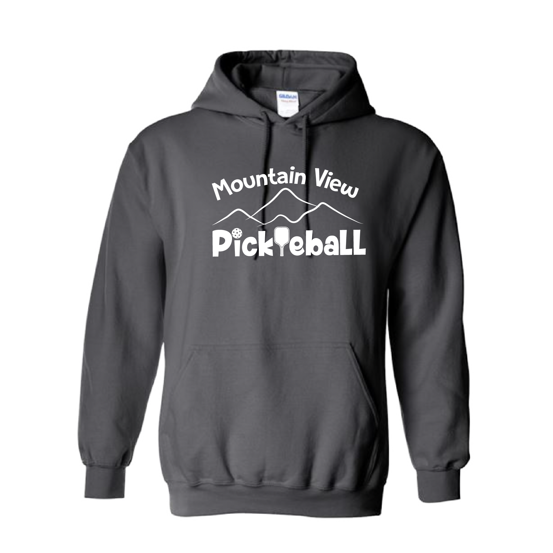 Pickleball Design: Mountain View Pickleball  Unisex Hooded Sweatshirt: 50/50 Cotton/Polyester, Moisture-wicking, double-lined hood, front pouch pocket.  This unisex hooded sweatshirt is ultra comfortable and soft. Stay warm on the Pickleball courts while being that hit with this one of kind design.