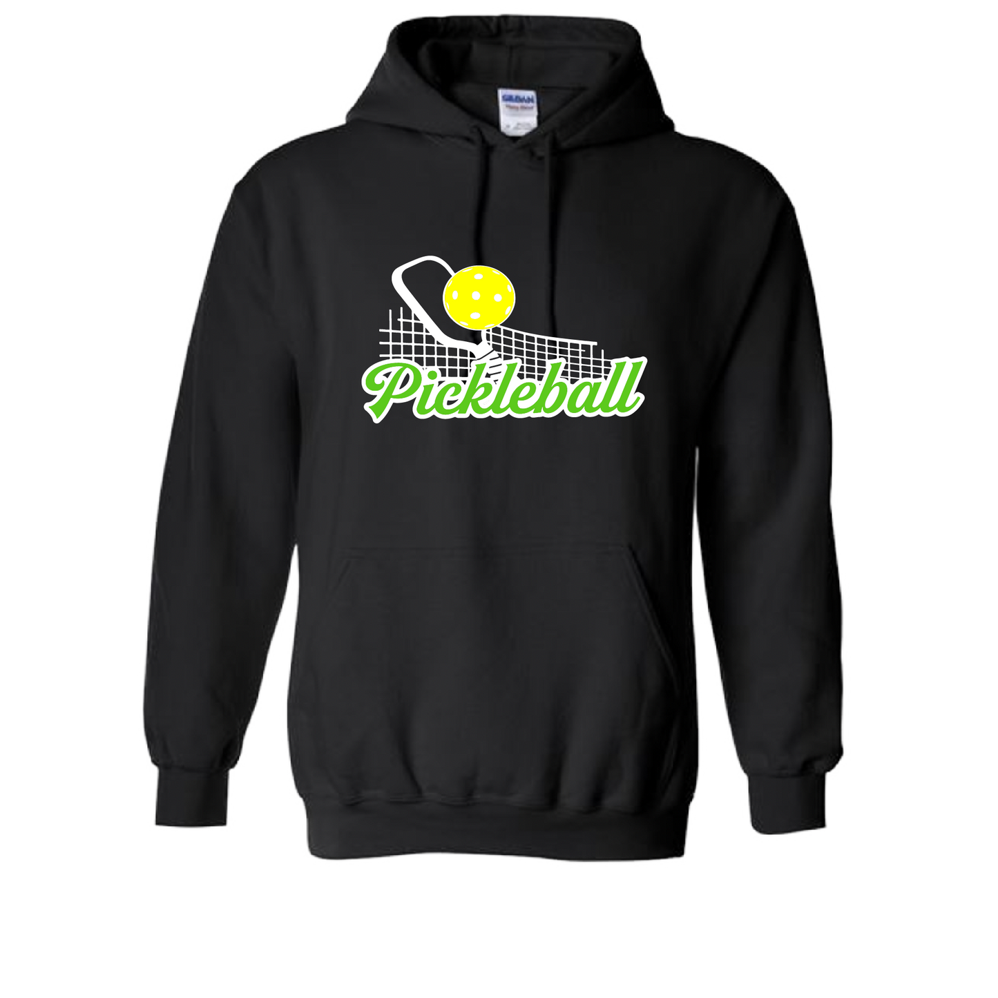 Pickleball Design: Pickleball and Net  Unisex Hooded Sweatshirt: Moisture-wicking, double-lined hood, front pouch pocket.  This unisex hooded sweatshirt is ultra comfortable and soft. Stay warm on the Pickleball courts while being that hit with this one of kind design.