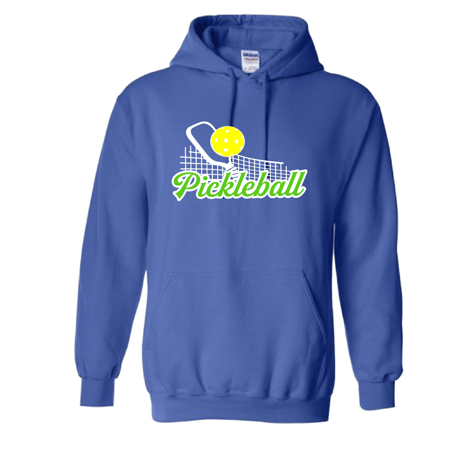 Pickleball Design: Pickleball and Net  Unisex Hooded Sweatshirt: Moisture-wicking, double-lined hood, front pouch pocket.  This unisex hooded sweatshirt is ultra comfortable and soft. Stay warm on the Pickleball courts while being that hit with this one of kind design.