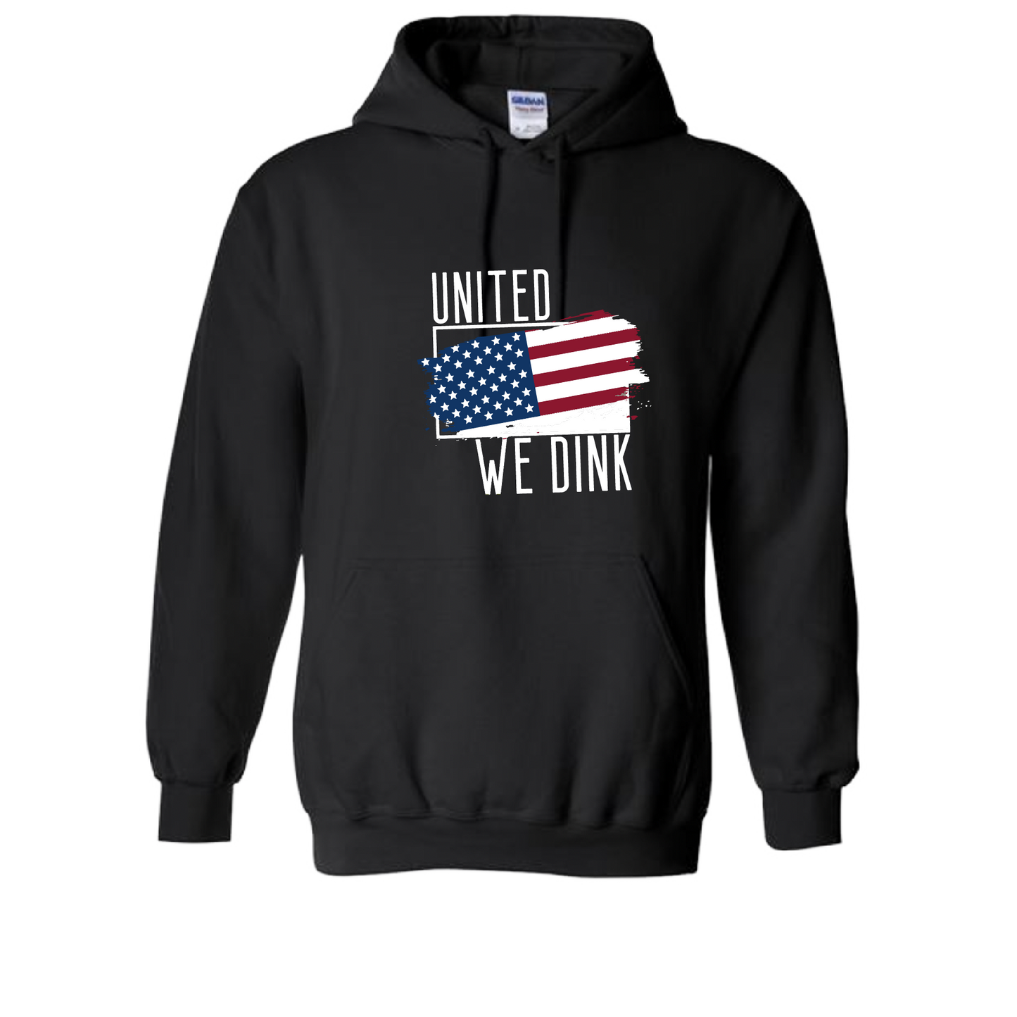 Pickleball Design: United We Dink  Unisex Hooded Sweatshirt: Moisture-wicking, double-lined hood, front pouch pocket.  This unisex hooded sweatshirt is ultra comfortable and soft. Stay warm on the Pickleball courts while being that hit with this one of kind design.