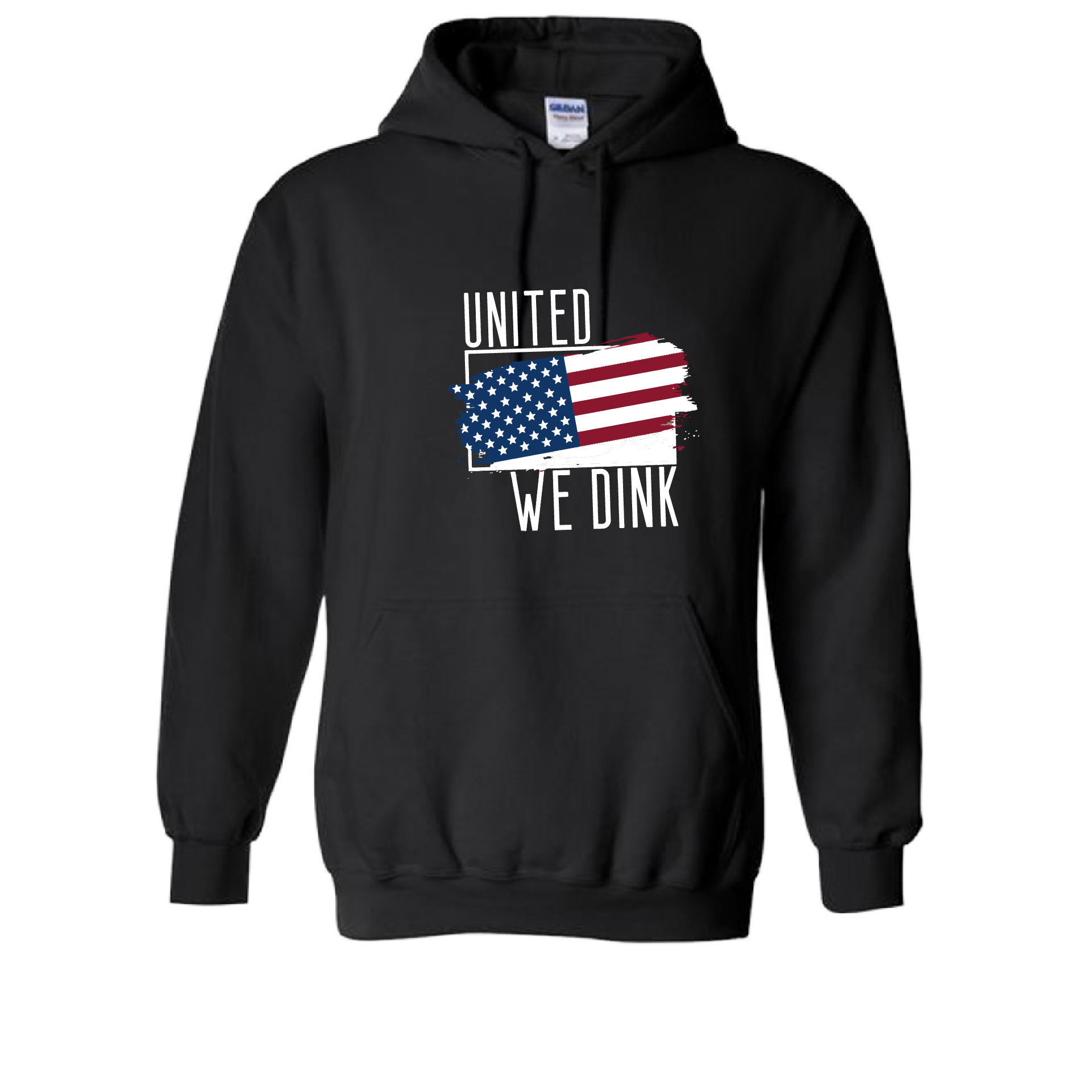 Pickleball Design: United We Dink  Unisex Hooded Sweatshirt: Moisture-wicking, double-lined hood, front pouch pocket.  This unisex hooded sweatshirt is ultra comfortable and soft. Stay warm on the Pickleball courts while being that hit with this one of kind design.