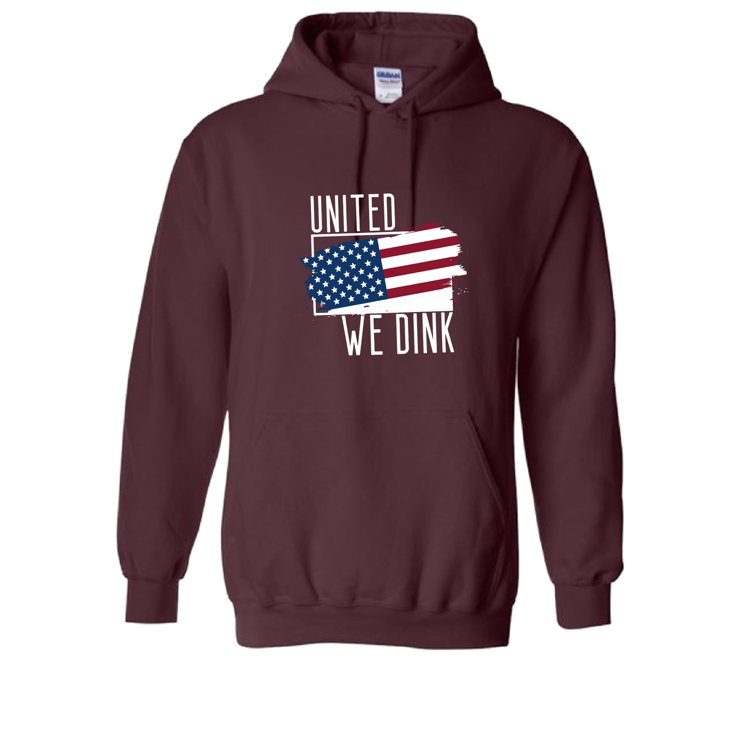 Pickleball Design: United We Dink  Unisex Hooded Sweatshirt: Moisture-wicking, double-lined hood, front pouch pocket.  This unisex hooded sweatshirt is ultra comfortable and soft. Stay warm on the Pickleball courts while being that hit with this one of kind design.