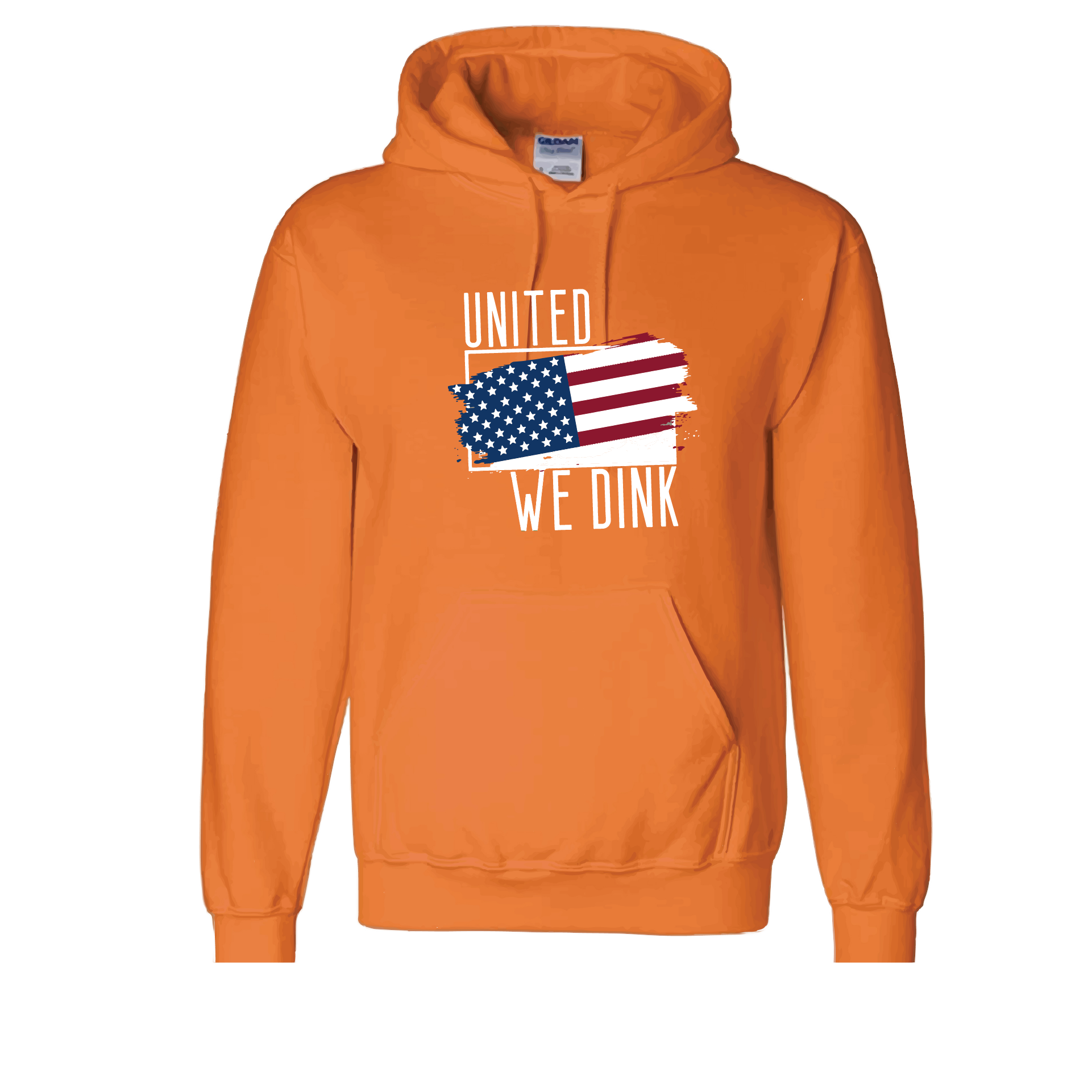 Pickleball Design: United We Dink  Unisex Hooded Sweatshirt: Moisture-wicking, double-lined hood, front pouch pocket.  This unisex hooded sweatshirt is ultra comfortable and soft. Stay warm on the Pickleball courts while being that hit with this one of kind design.