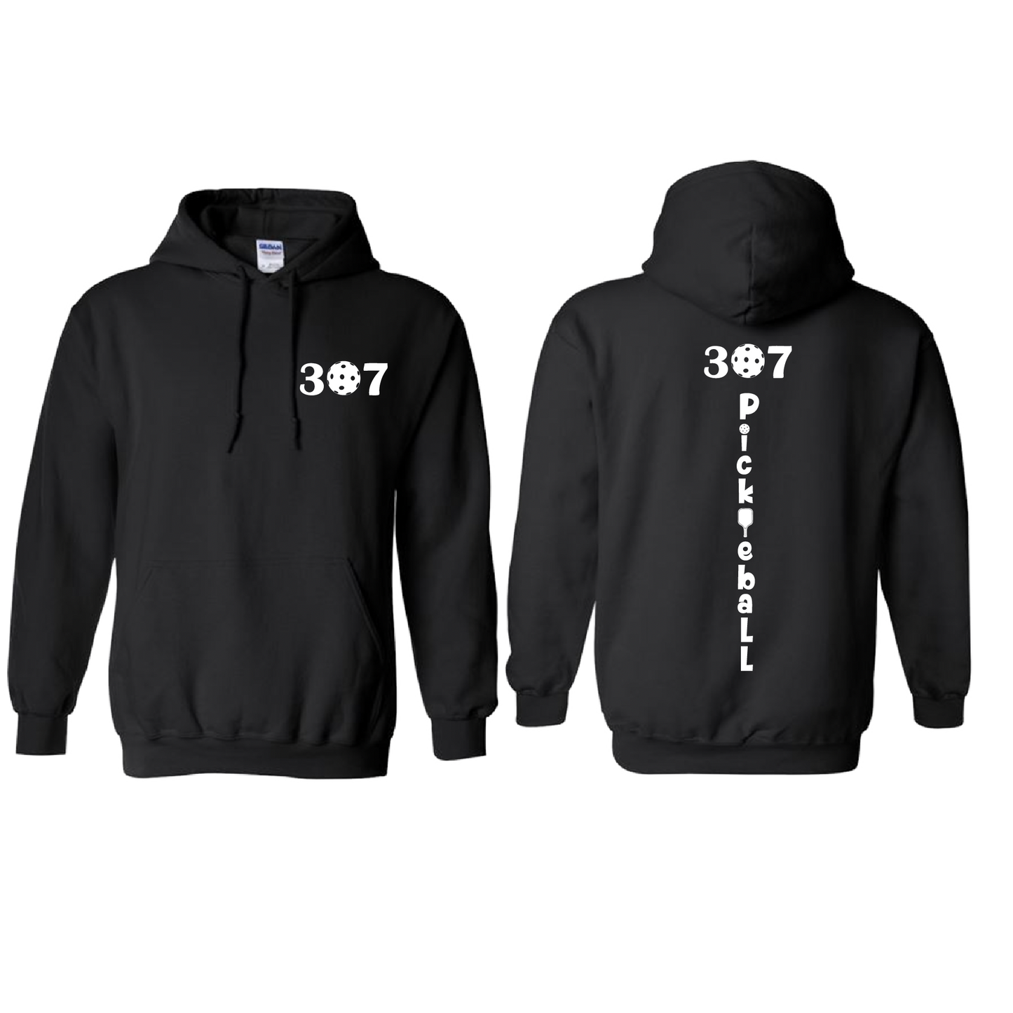 Design: 307 Wyoming Pickleball Club  Unisex Hooded Sweatshirt: Moisture-wicking, double-lined hood, front pouch pocket.  This unisex hooded sweatshirt is ultra comfortable and soft. Stay warm on the Pickleball courts while being that hit with this one of kind design.