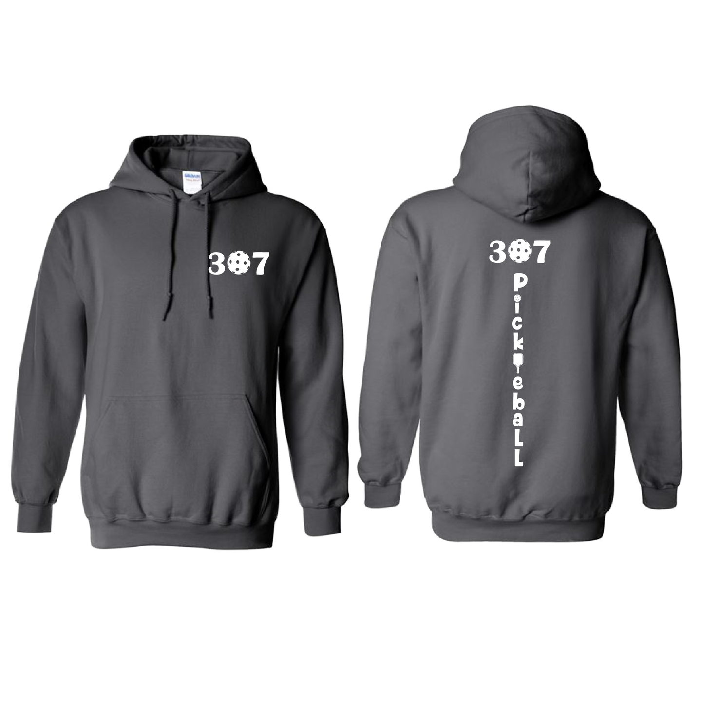 Design: 307 Wyoming Pickleball Club  Unisex Hooded Sweatshirt: Moisture-wicking, double-lined hood, front pouch pocket.  This unisex hooded sweatshirt is ultra comfortable and soft. Stay warm on the Pickleball courts while being that hit with this one of kind design.