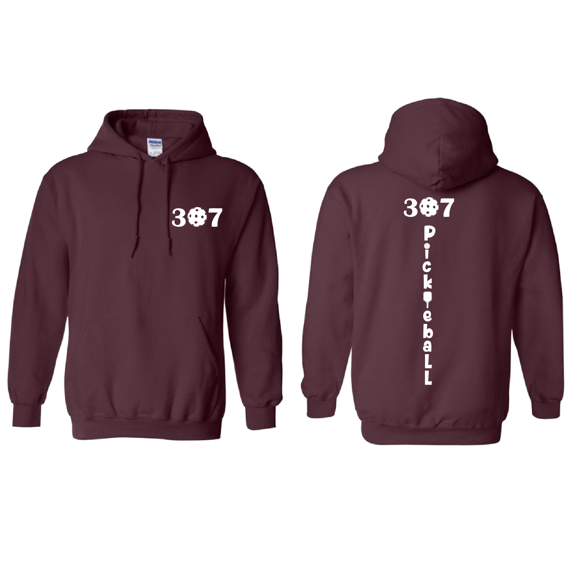 Design: 307 Wyoming Pickleball Club  Unisex Hooded Sweatshirt: Moisture-wicking, double-lined hood, front pouch pocket.  This unisex hooded sweatshirt is ultra comfortable and soft. Stay warm on the Pickleball courts while being that hit with this one of kind design.