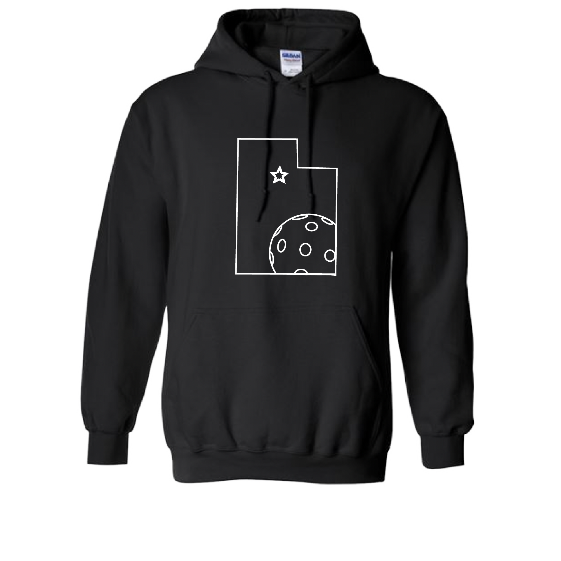 Pickleball Design: Utah Pickleball.   Unisex Hooded Sweatshirt: Moisture-wicking, double-lined hood, front pouch pocket.  This unisex hooded sweatshirt is ultra comfortable and soft. Stay warm on the Pickleball courts while being that hit with this one of kind design.