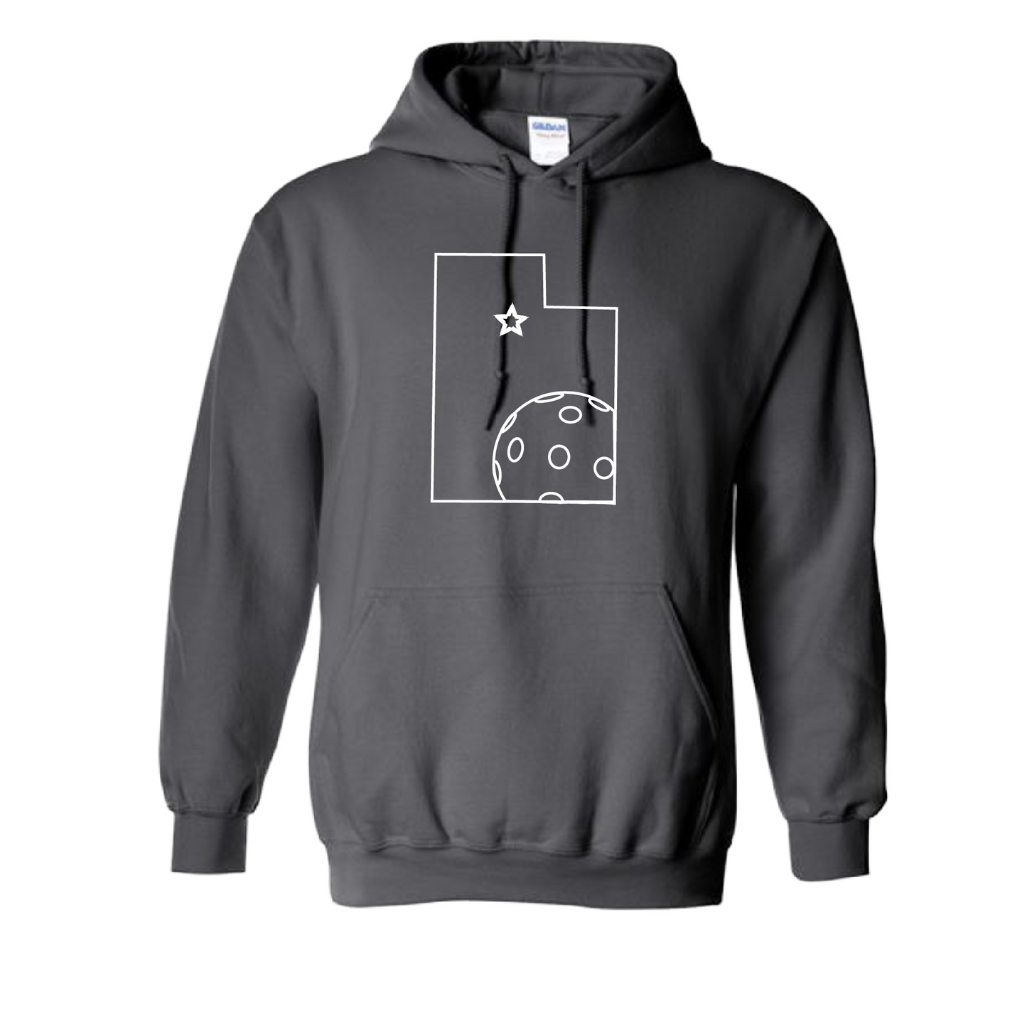 Pickleball Design: Utah Pickleball.   Unisex Hooded Sweatshirt: Moisture-wicking, double-lined hood, front pouch pocket.  This unisex hooded sweatshirt is ultra comfortable and soft. Stay warm on the Pickleball courts while being that hit with this one of kind design.