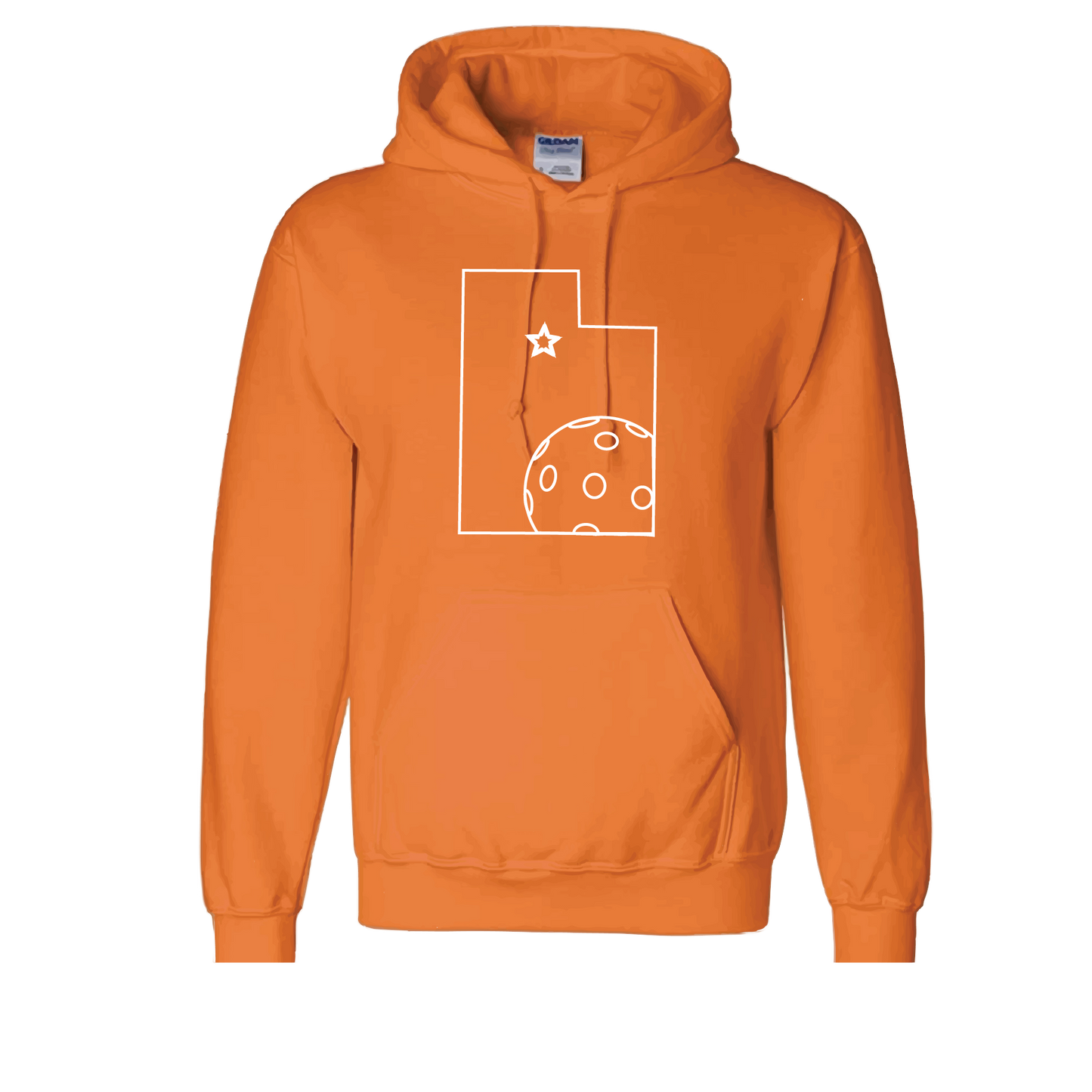 Pickleball Design: Utah Pickleball.   Unisex Hooded Sweatshirt: Moisture-wicking, double-lined hood, front pouch pocket.  This unisex hooded sweatshirt is ultra comfortable and soft. Stay warm on the Pickleball courts while being that hit with this one of kind design.