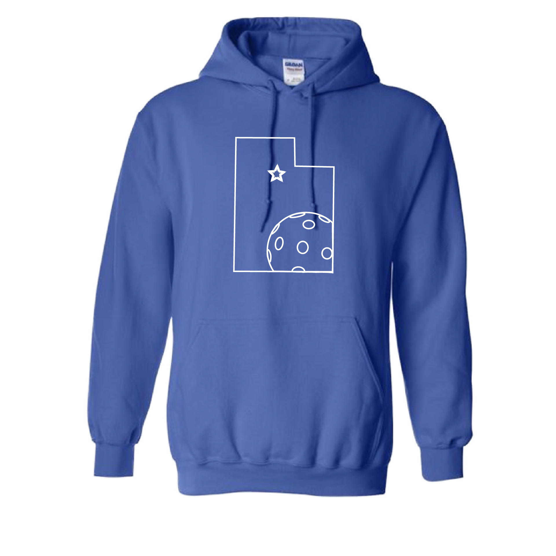 Pickleball Design: Utah Pickleball.   Unisex Hooded Sweatshirt: Moisture-wicking, double-lined hood, front pouch pocket.  This unisex hooded sweatshirt is ultra comfortable and soft. Stay warm on the Pickleball courts while being that hit with this one of kind design.