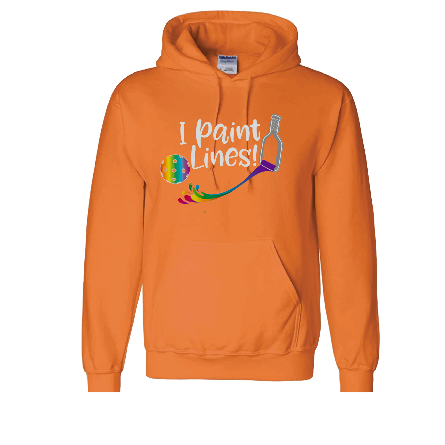 Pickleball Design: I Paint Lines  Unisex Hooded Sweatshirt: Moisture-wicking, double-lined hood, front pouch pocket.  This unisex hooded sweatshirt is ultra comfortable and soft. Stay warm on the Pickleball courts while being that hit with this one of kind design.