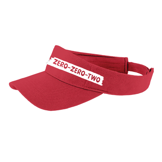 Pickleball Visor Design: Zero Zero Two  This fun pickleball visor is the perfect accessory for all pickleball players needing to keep their focus on the game and not the sun. The moisture-wicking material is made of 100% polyester with closed-hole flat back mesh and PosiCharge Technology. The back closure is a hook and loop style made to adjust to every adult.