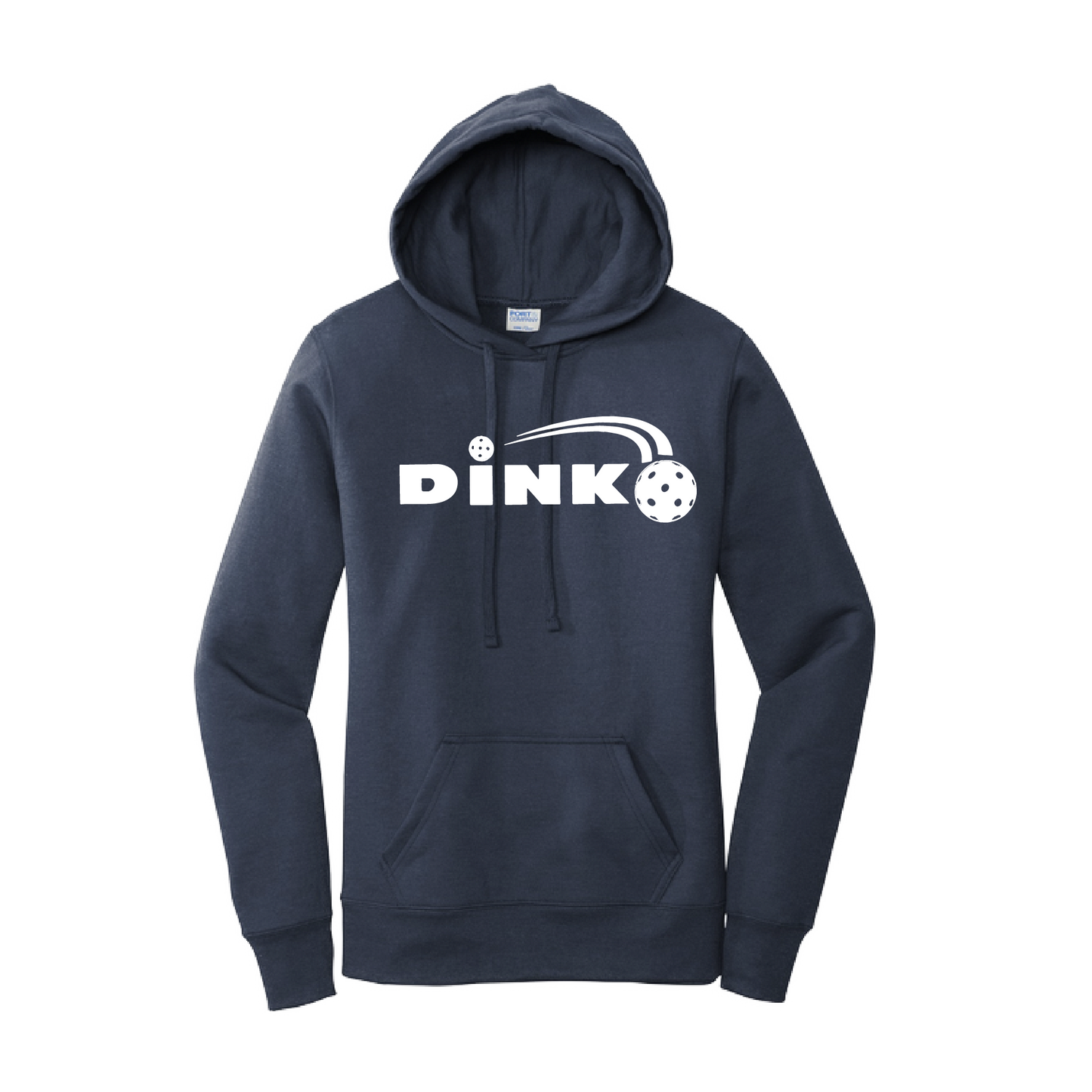 Pickleball Design: Dink  Women's Hooded Pullover Sweatshirt  Turn up the volume in this Women's Sweatshirts with its perfect mix of softness and attitude. Ultra soft lined inside with a lined hood also. This is fitted nicely for a women's figure. Front pouch pocket.