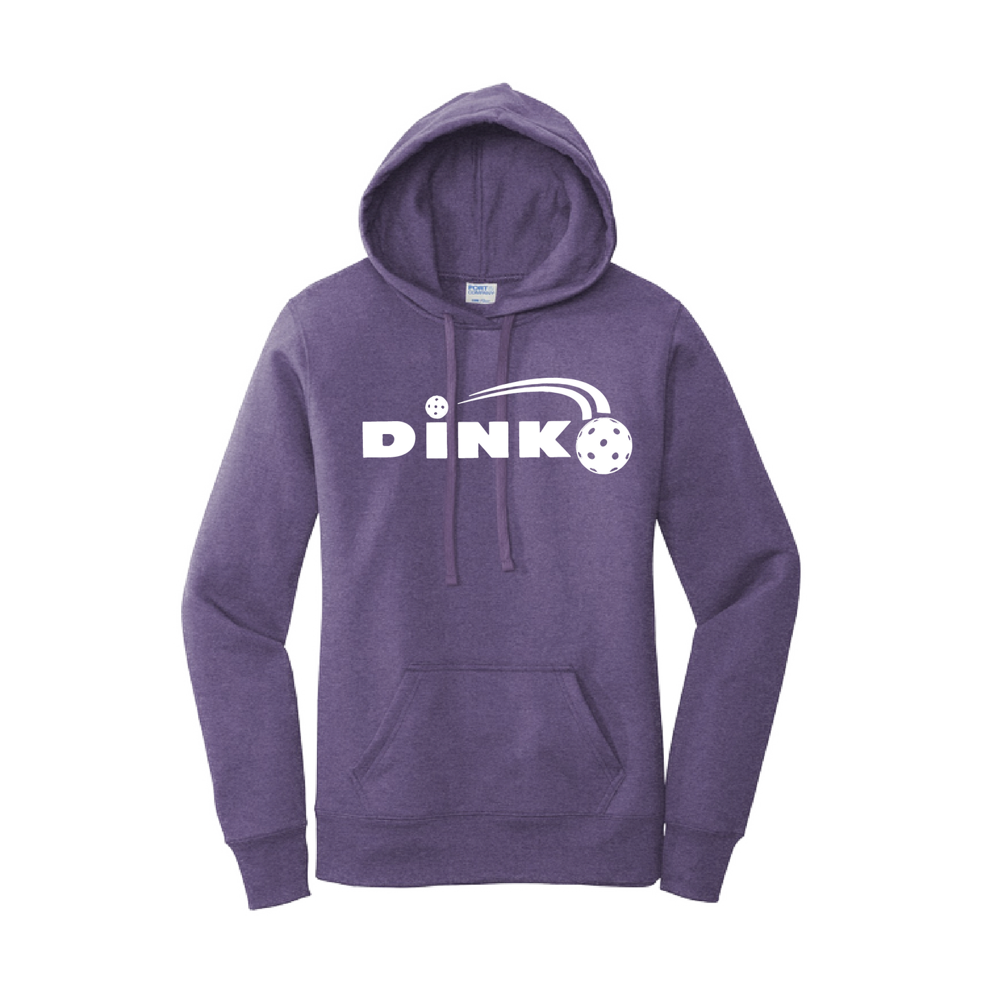 Pickleball Design: Dink  Women's Hooded Pullover Sweatshirt  Turn up the volume in this Women's Sweatshirts with its perfect mix of softness and attitude. Ultra soft lined inside with a lined hood also. This is fitted nicely for a women's figure. Front pouch pocket.