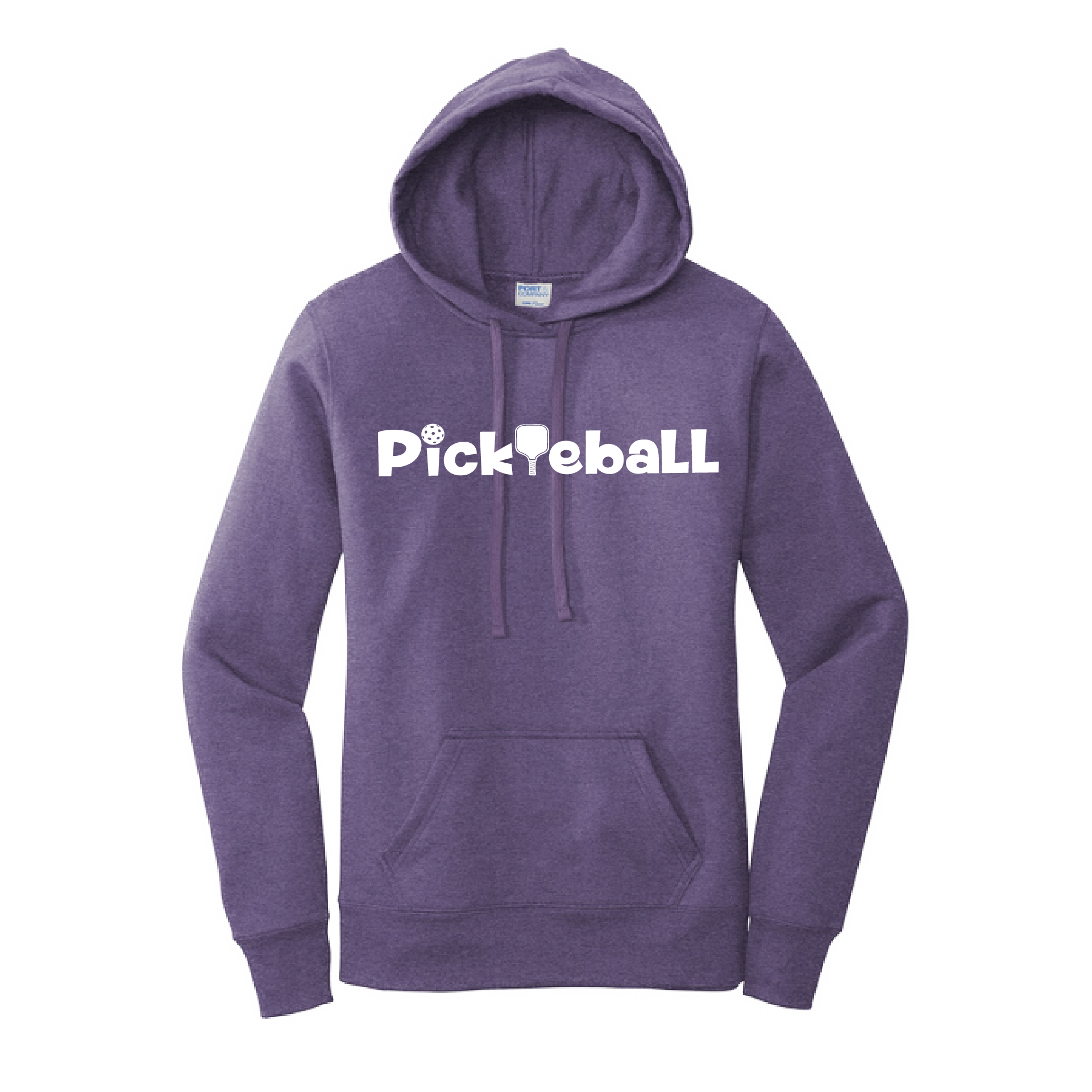 Pickleball Design: Pickleball Horizontal customizable location Women's Hooded pullover Sweatshirt  Turn up the volume in this Women's Sweatshirts with its perfect mix of softness and attitude.  Ultra soft lined inside with a lined hood also.  This is fitted nicely for a women's figure.  Front pouch pocket.