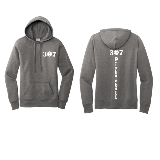 Design: 307 Wyoming Pickleball Club  Women's Hooded pullover Sweatshirt  Turn up the volume in this Women's Sweatshirts with its perfect mix of softness and attitude. Ultra soft lined inside with a lined hood also. This is fitted nicely for a women's figure. Front pouch pocket.