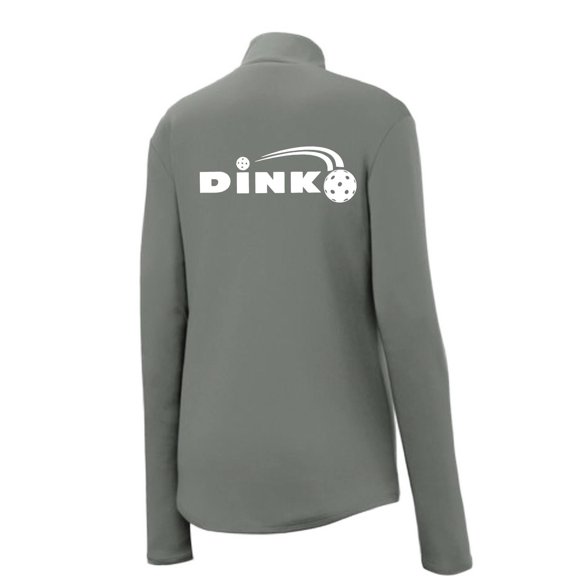 Pickleball Design: Dink  Women's 1/4-Zip Pullover: Princess seams and Drop tail hem.  Turn up the volume in this Women's shirt with its perfect mix of softness and attitude. Material is ultra-comfortable with moisture wicking properties and tri-blend softness. PosiCharge technology locks in color. Highly breathable and lightweight. Versatile enough for wearing year-round.