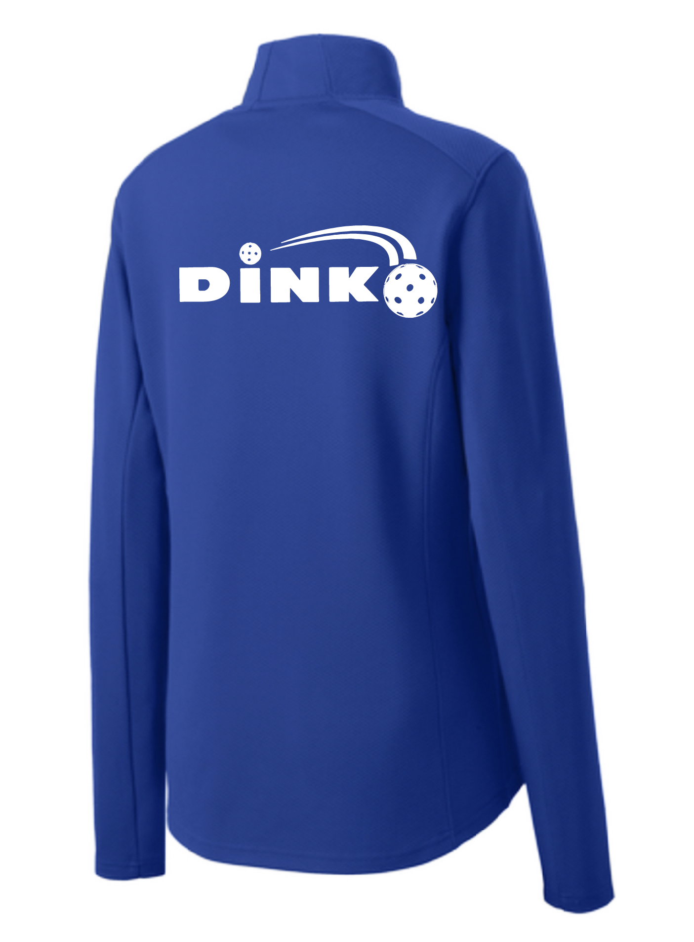 Pickleball Design: Dink  Women's 1/4-Zip Pullover: Princess seams and Drop tail hem.  Turn up the volume in this Women's shirt with its perfect mix of softness and attitude. Material is ultra-comfortable with moisture wicking properties and tri-blend softness. PosiCharge technology locks in color. Highly breathable and lightweight. Versatile enough for wearing year-round.