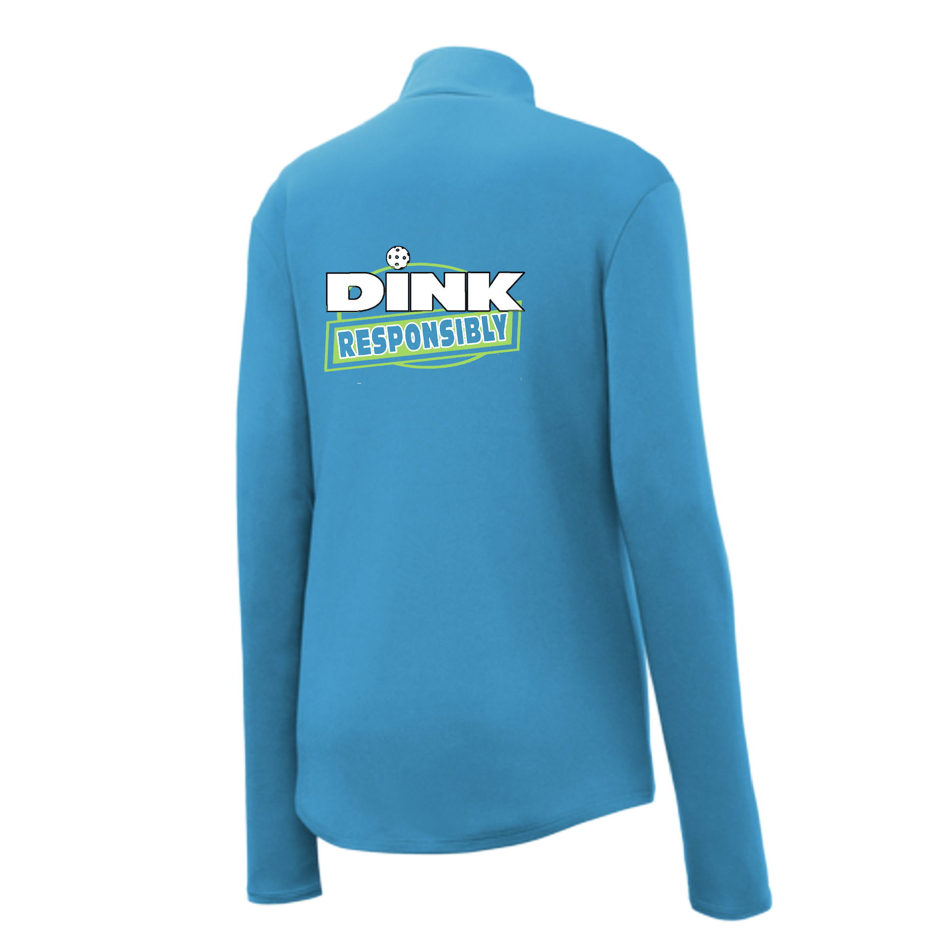 Pickleball Design: Dink Responsibly - Don't Get Smashed  Women's 1/4-Zip Pullover: Princess seams and Drop tail hem.  Turn up the volume in this Women's shirt with its perfect mix of softness and attitude. Material is ultra-comfortable with moisture wicking properties and tri-blend softness. PosiCharge technology locks in color. Highly breathable and lightweight. Versatile enough for wearing year-round.