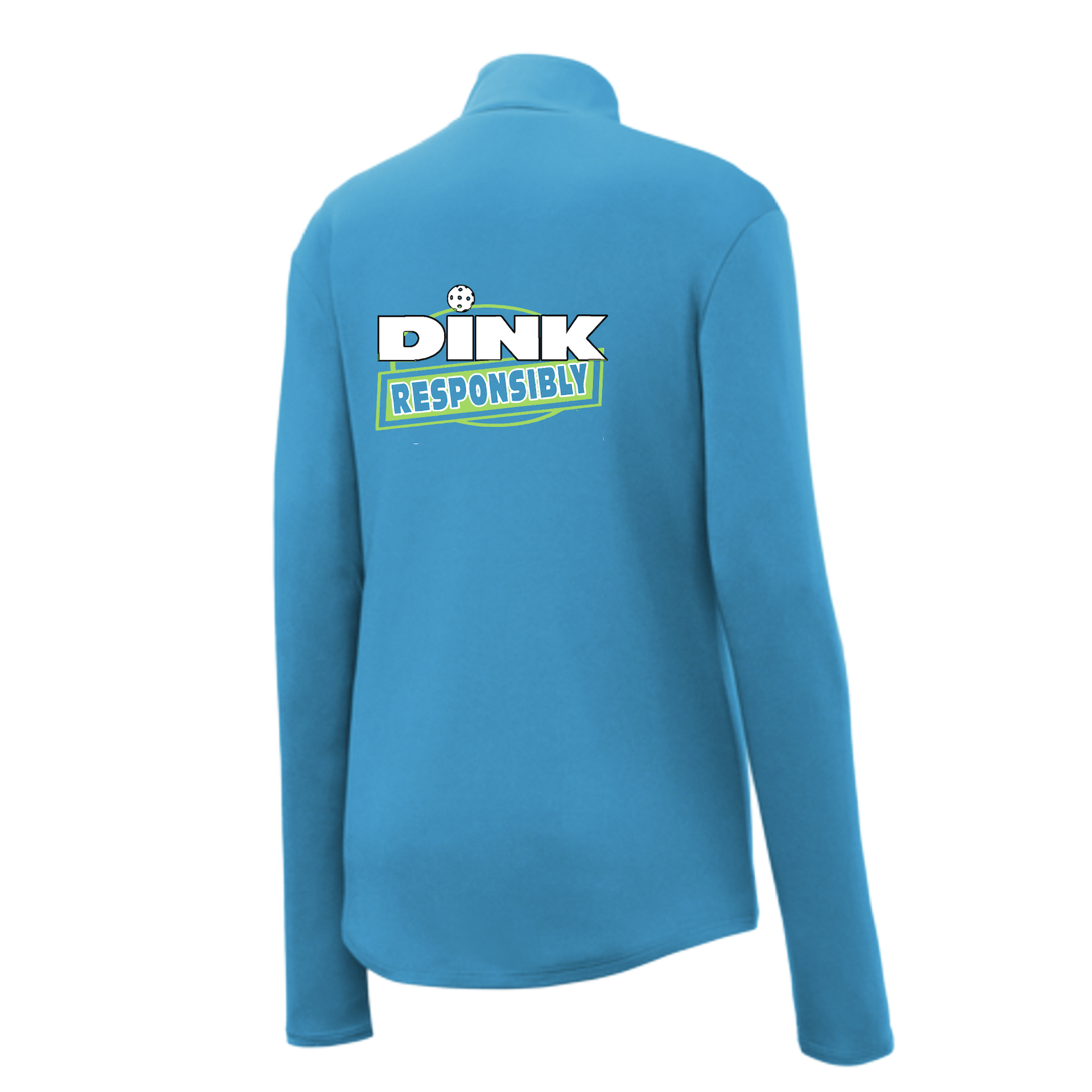 Pickleball Design: Dink Responsibly  Women's 1/4-Zip Pullover: Princess seams and Drop tail hem.  Turn up the volume in this Women's shirt with its perfect mix of softness and attitude. Material is ultra-comfortable with moisture wicking properties and tri-blend softness. PosiCharge technology locks in color. Highly breathable and lightweight. Versatile enough for wearing year-round.
