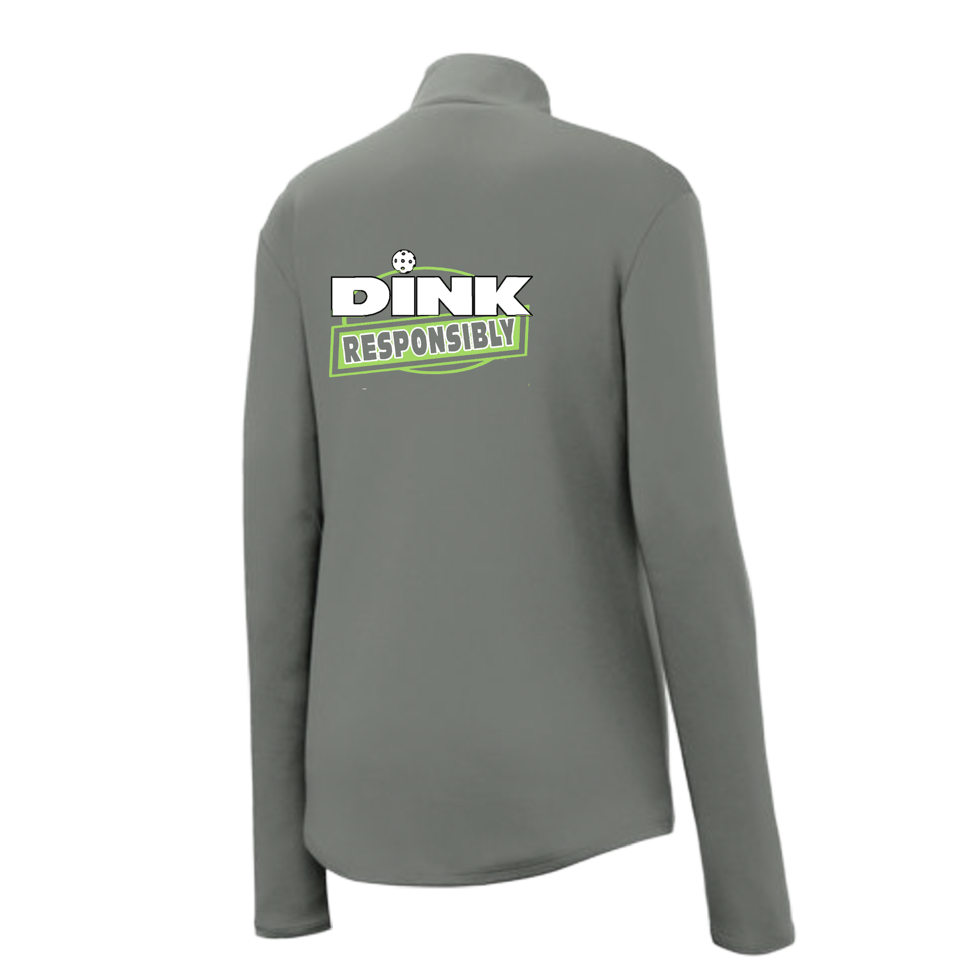 Pickleball Design: Dink Responsibly  Women's 1/4-Zip Pullover: Princess seams and Drop tail hem.  Turn up the volume in this Women's shirt with its perfect mix of softness and attitude. Material is ultra-comfortable with moisture wicking properties and tri-blend softness. PosiCharge technology locks in color. Highly breathable and lightweight. Versatile enough for wearing year-round.