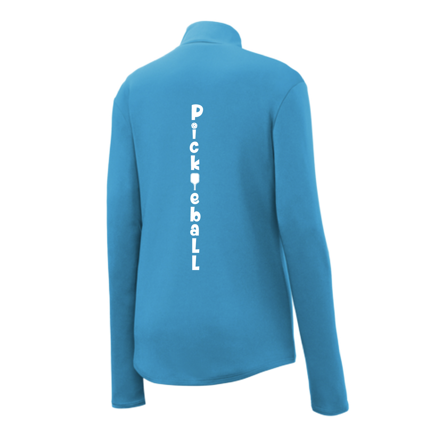 Design: Pickleball (Vertical) Customizable Location  Women's 1/4-Zip Pullover: Princess seams and drop tail hem.  Turn up the volume in this Women's shirt with its perfect mix of softness and attitude. Material is ultra-comfortable with moisture wicking properties and tri-blend softness. PosiCharge technology locks in color. Highly breathable and lightweight. Versatile enough for wearing year-round.