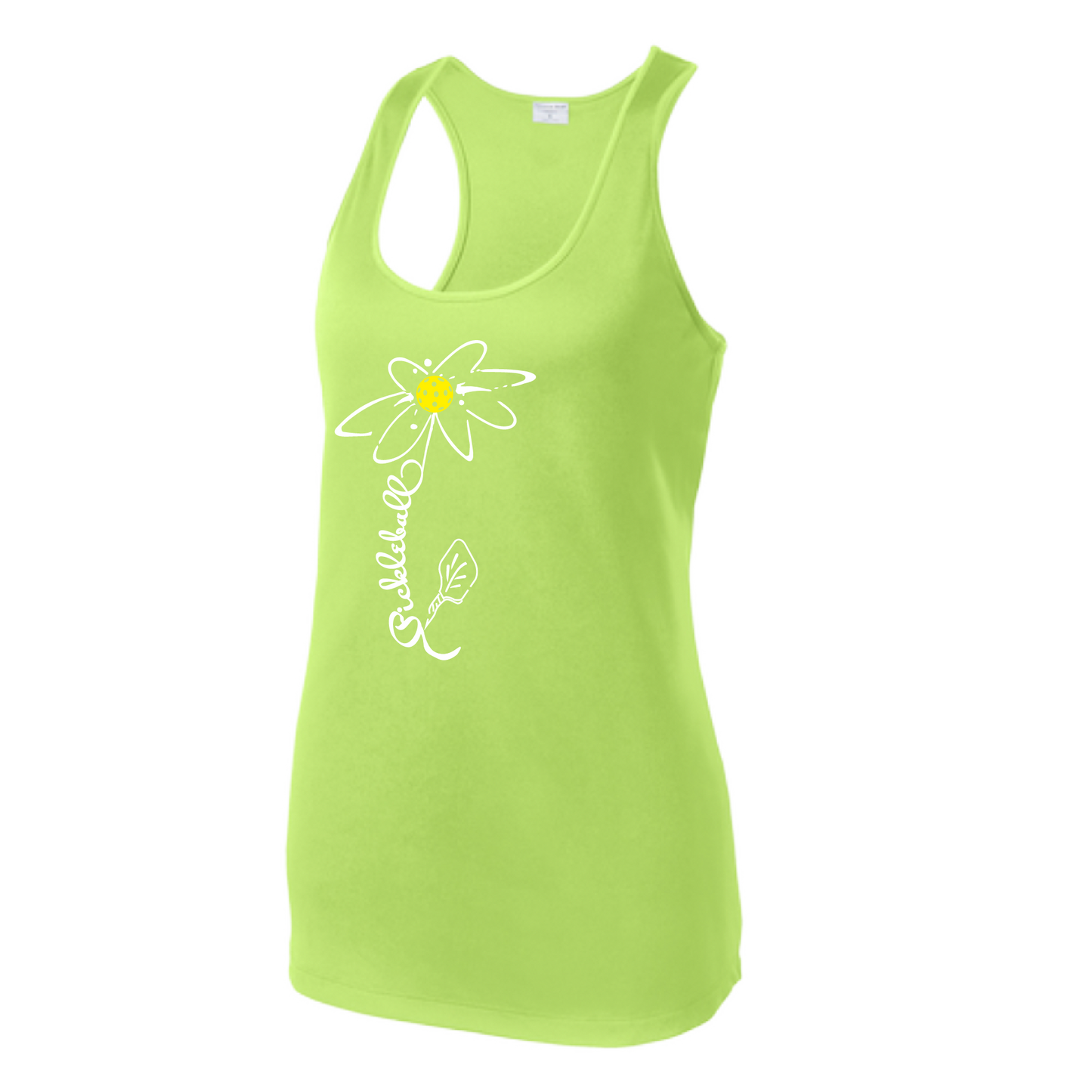 Pickleball Flower | Women’s Racerback Tank Top Athletic Shirt | 100% Polyester