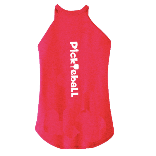 Pickleball Design: Pickleball Vertical down middle of back  Soft and flowing tank top for Women pickleball players everywhere!! Pickleball runs down the back of the tank, and really shows off your love for the game.  Turn up the volume in this tank with its perfect mix of softness and attitude. Tear away label and curved hem brings a uniqueness to this garment. Material is 50/25/25 poly/combed ring spun cotton/rayon.