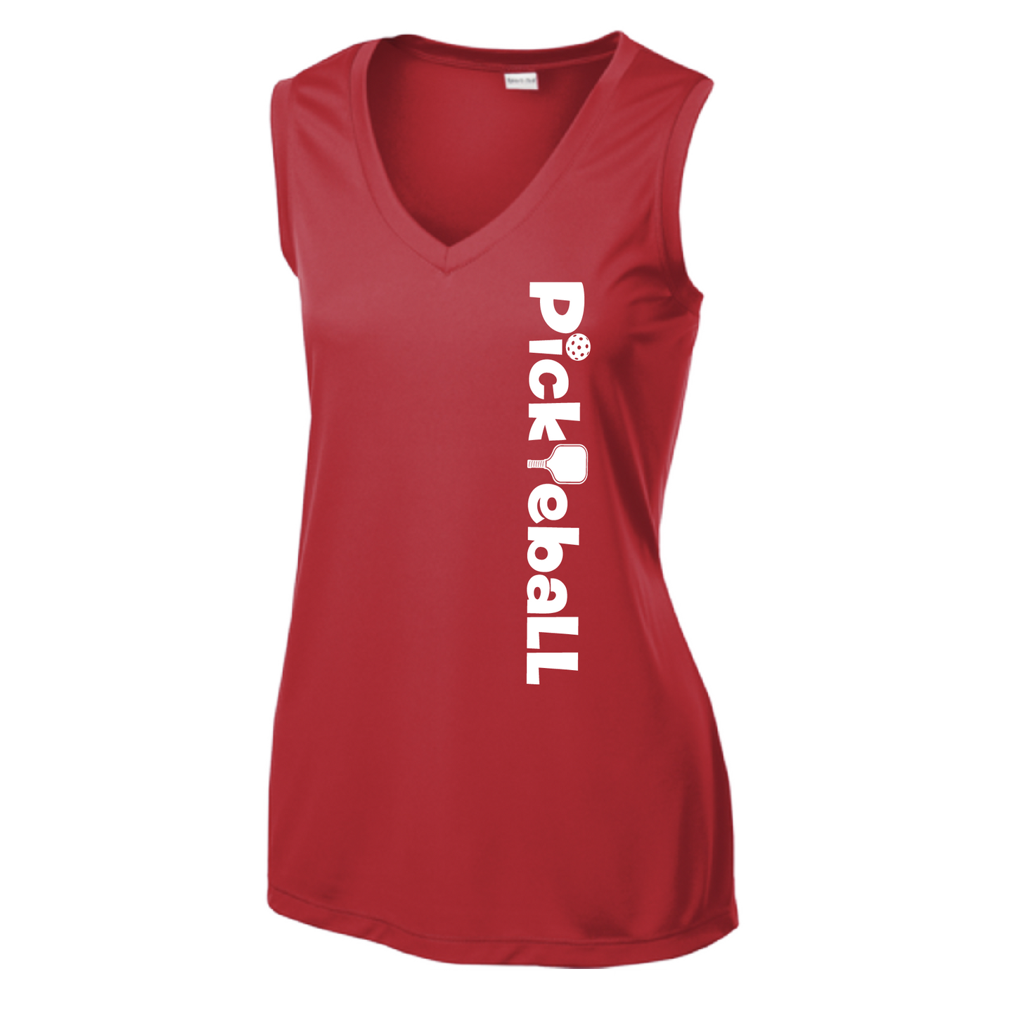 Pickleball Design: Pickleball Horizontal Customizable location  Women's Style: Sleeveless Tank  Turn up the volume in this Women's shirt with its perfect mix of softness and attitude. Material is ultra-comfortable with moisture wicking properties and tri-blend softness. PosiCharge technology locks in color. Highly breathable and lightweight.