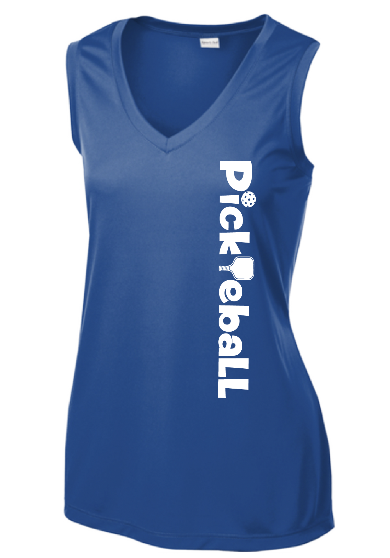 Pickleball Design: Pickleball Horizontal Customizable location  Women's Style: Sleeveless Tank  Turn up the volume in this Women's shirt with its perfect mix of softness and attitude. Material is ultra-comfortable with moisture wicking properties and tri-blend softness. PosiCharge technology locks in color. Highly breathable and lightweight.