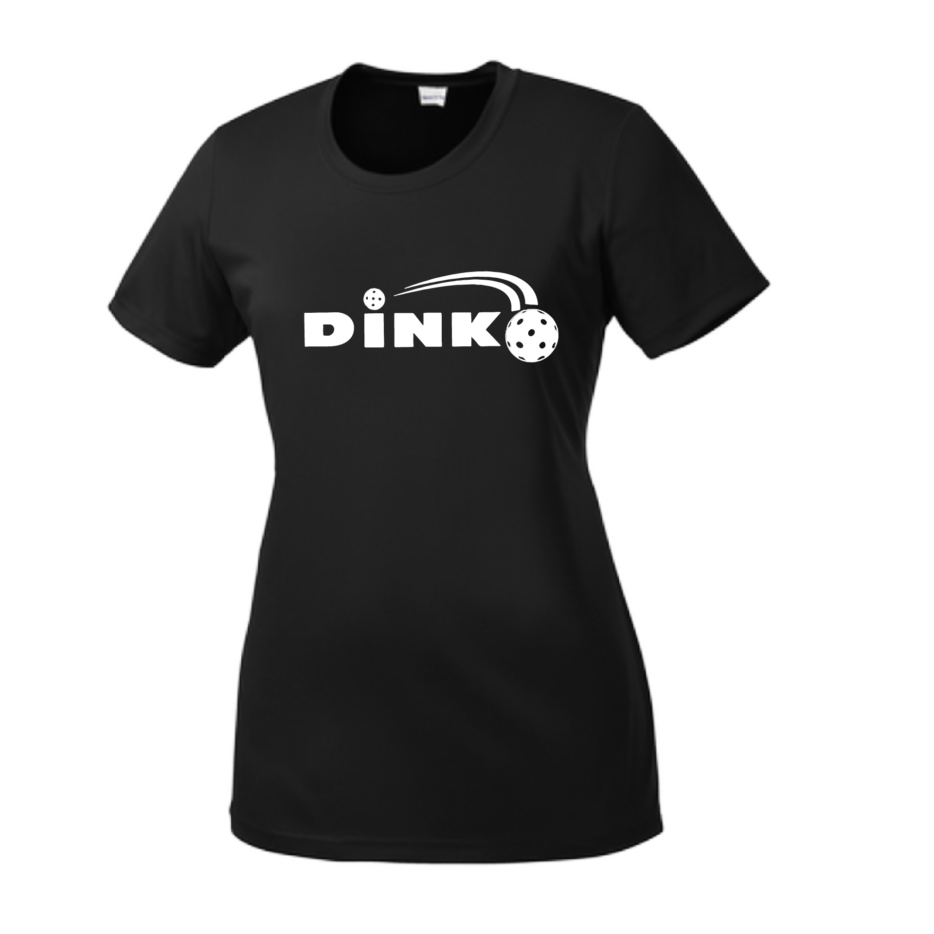 Pickleball Design: Dink  Women's Styles: Short Sleeve Crew-Neck  Turn up the volume in this Women's shirt with its perfect mix of softness and attitude. Material is ultra-comfortable with moisture wicking properties and tri-blend softness. PosiCharge technology locks in color. Highly breathable and lightweight.
